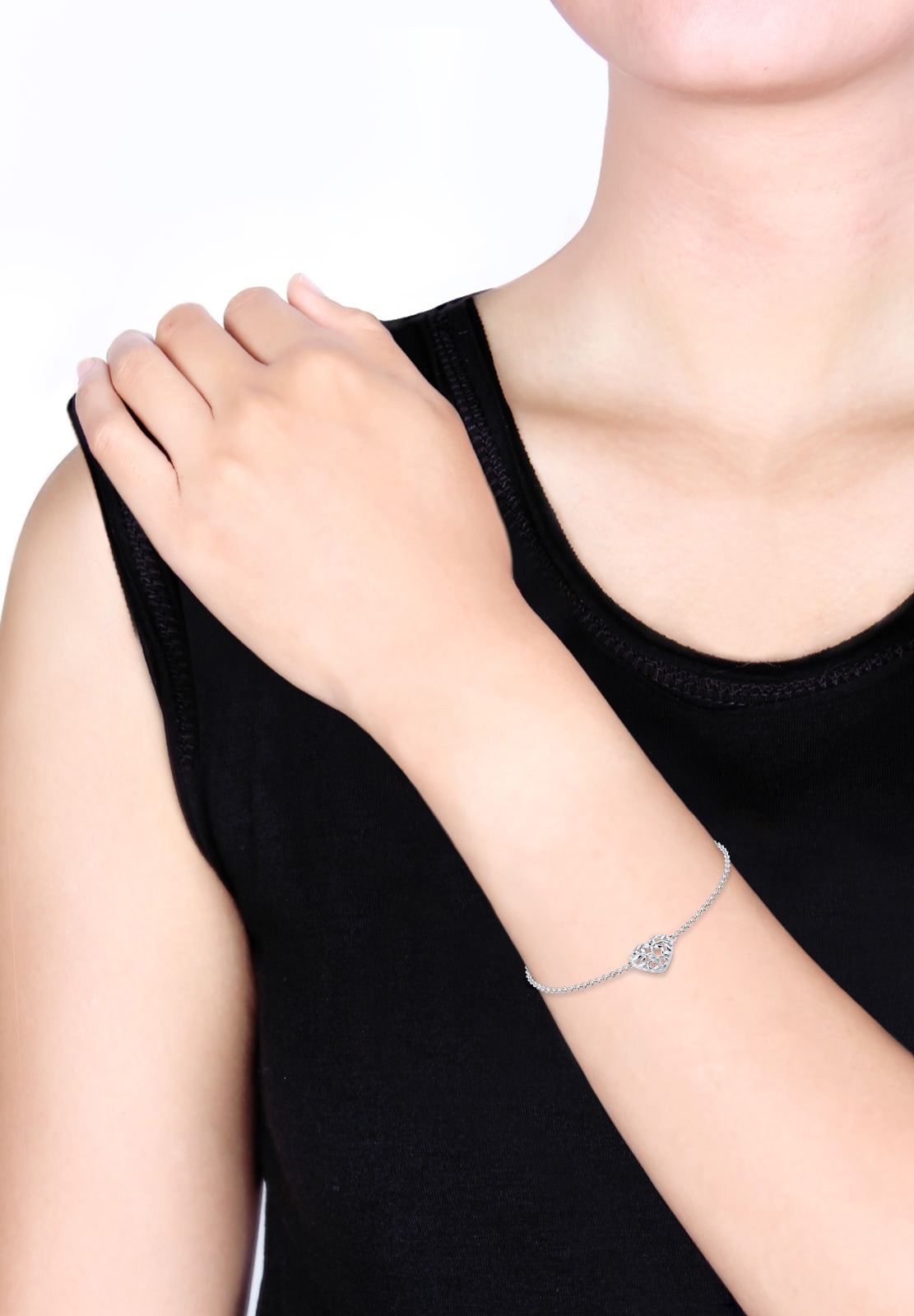 Elli Armkette »Armband Lebensbaum Herz Blatt 925 Sterling Silber«