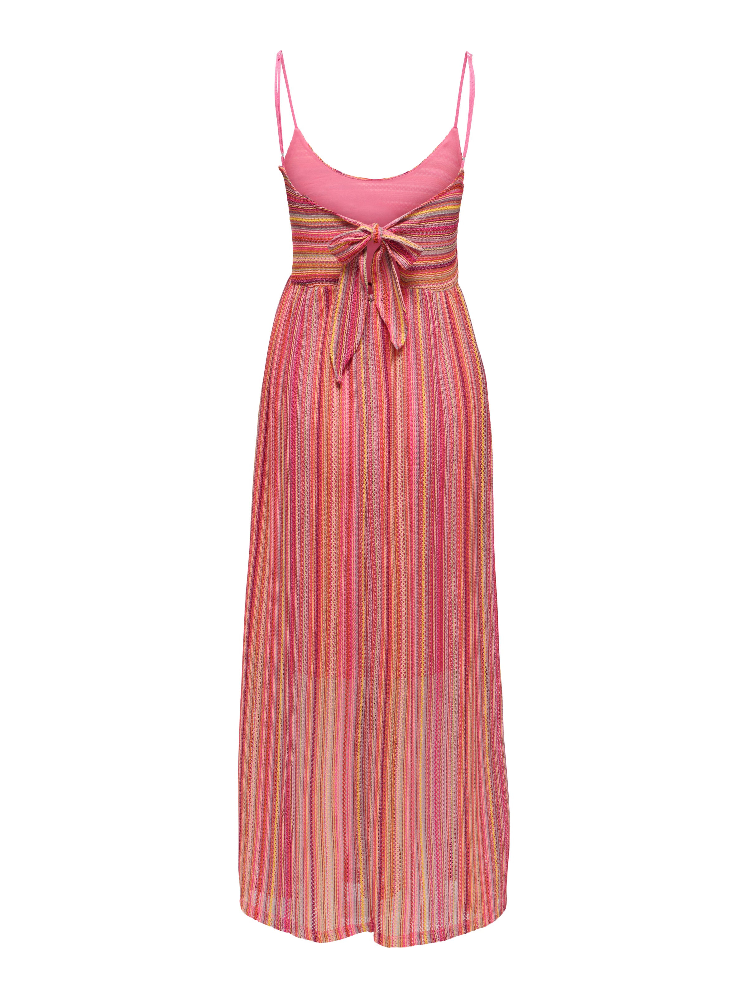 ONLY Spaghettikleid »ONLSANDY LONG DRESS JRS« Materialmix, regular fit, V-Ausschnitt