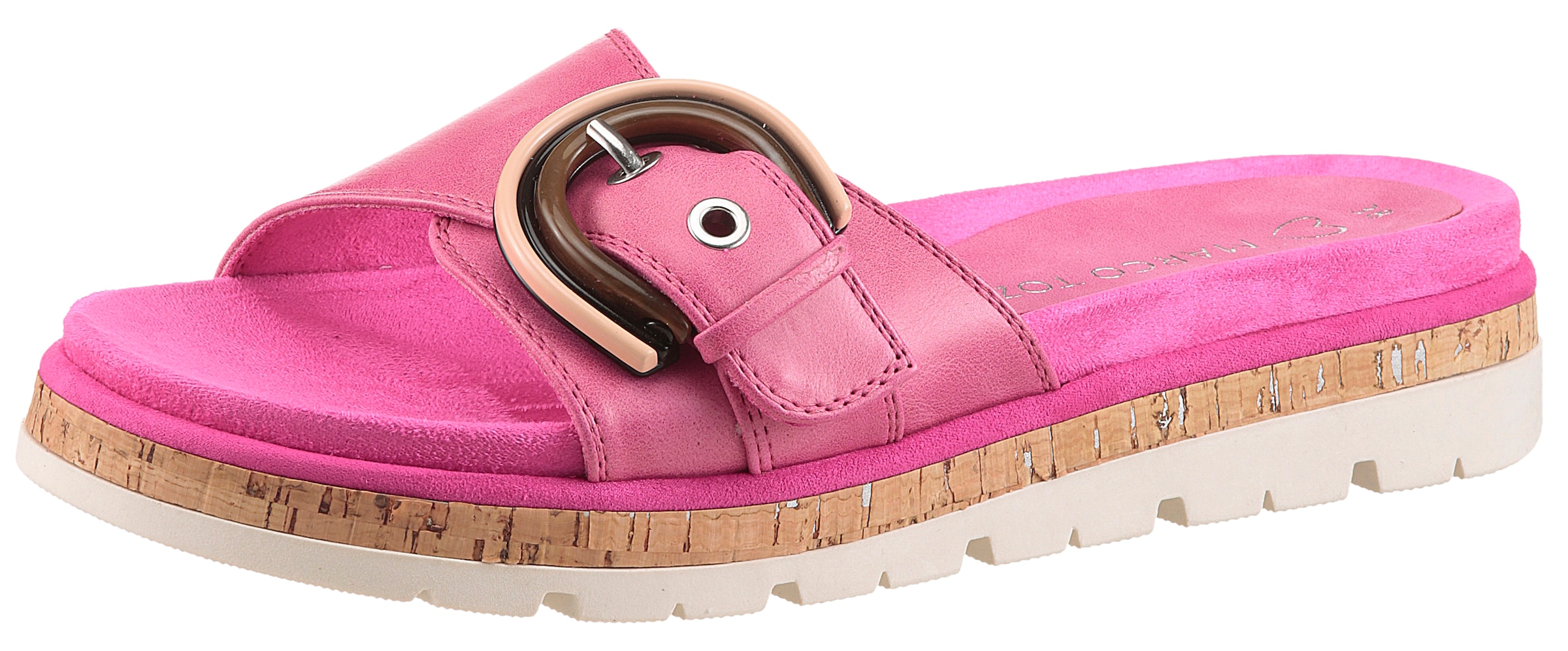 MARCO TOZZI Pantolette  , Plateau, Sommerschuh, Schlupfschuh mit dekorativer Schnalle