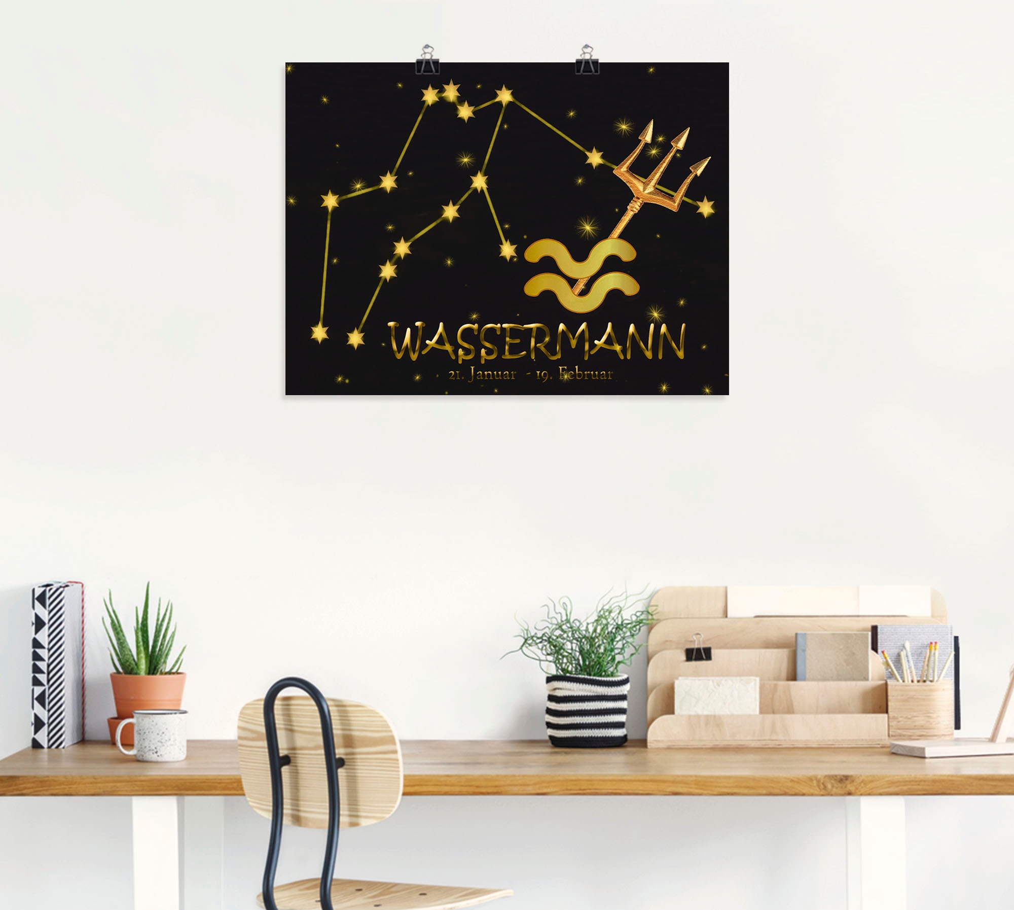 Artland Wandbild »Sternzeichen - Wassermann«, Bilder von Sternzeichen, (1 St.), als Alubild, Leinwandbild, Wandaufkleber oder Poster in versch. Größen