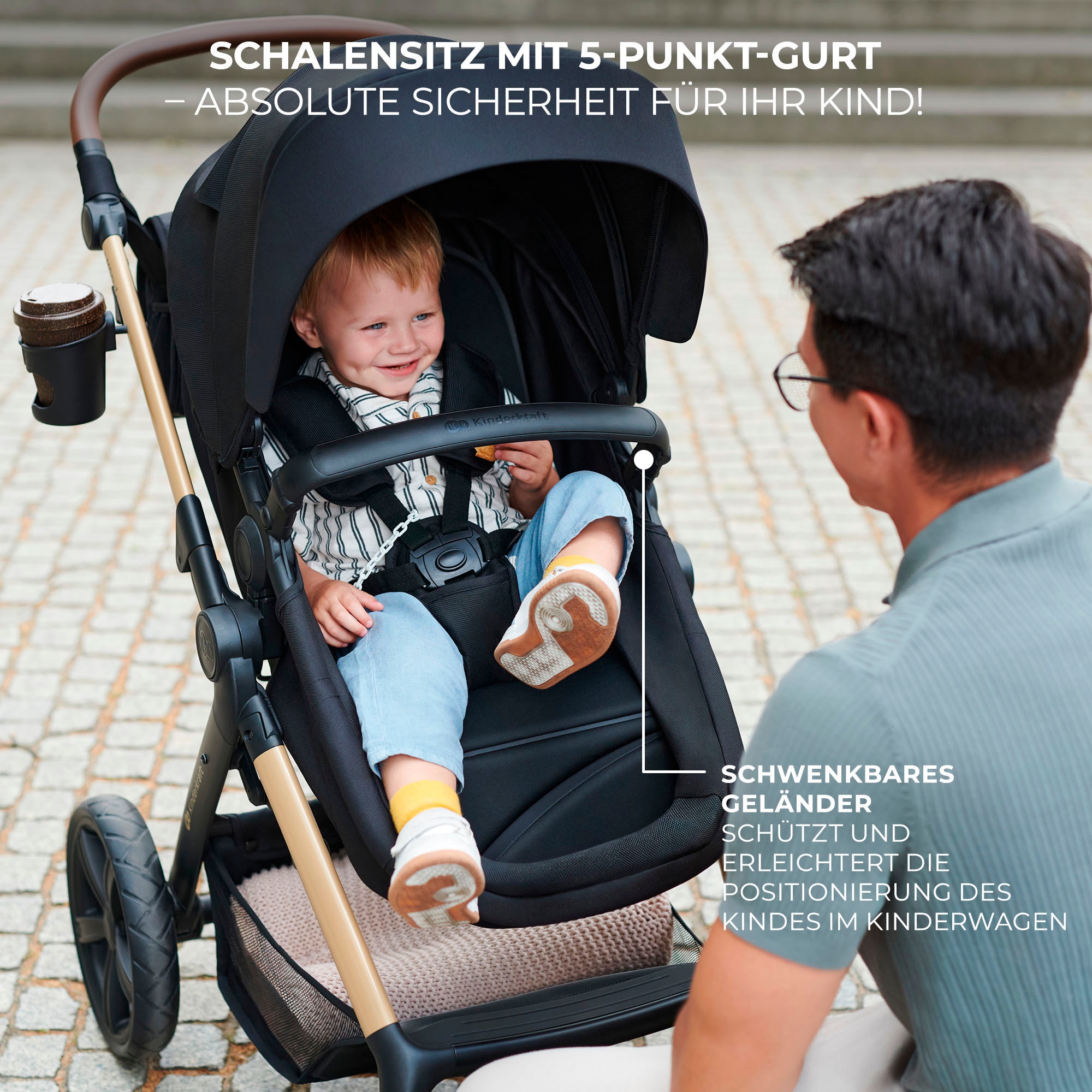 Kinderkraft Kombi-Kinderwagen »MOOV 2 4in1 EVA« 27 kg mit EVA-Rädern