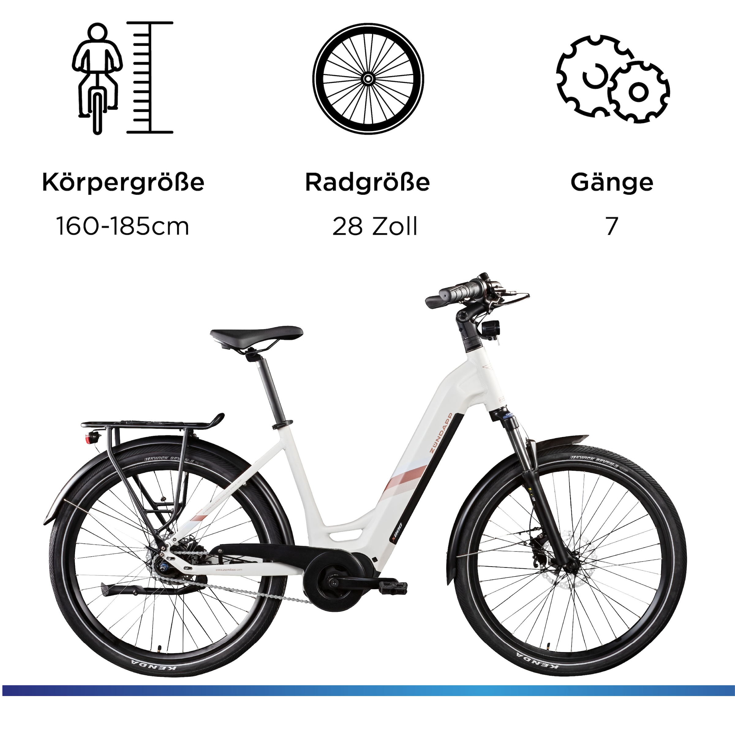Zündapp »X800« 7 Gang Nabenschaltung Mittelmotor 250 W Pedelec, Elektrofahrrad für Damen und Herren