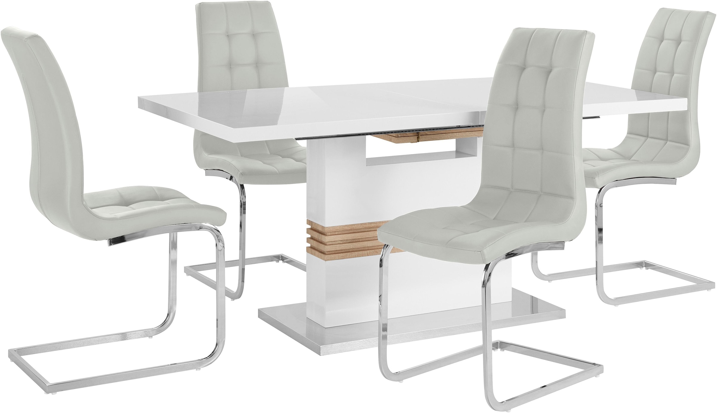 Essgruppe »Perez/Lola«, (Set, 5 tlg.), mit 4 Stühlen, Tisch ausziehbar,  Breite 160-200 cm auf Rechnung bestellen