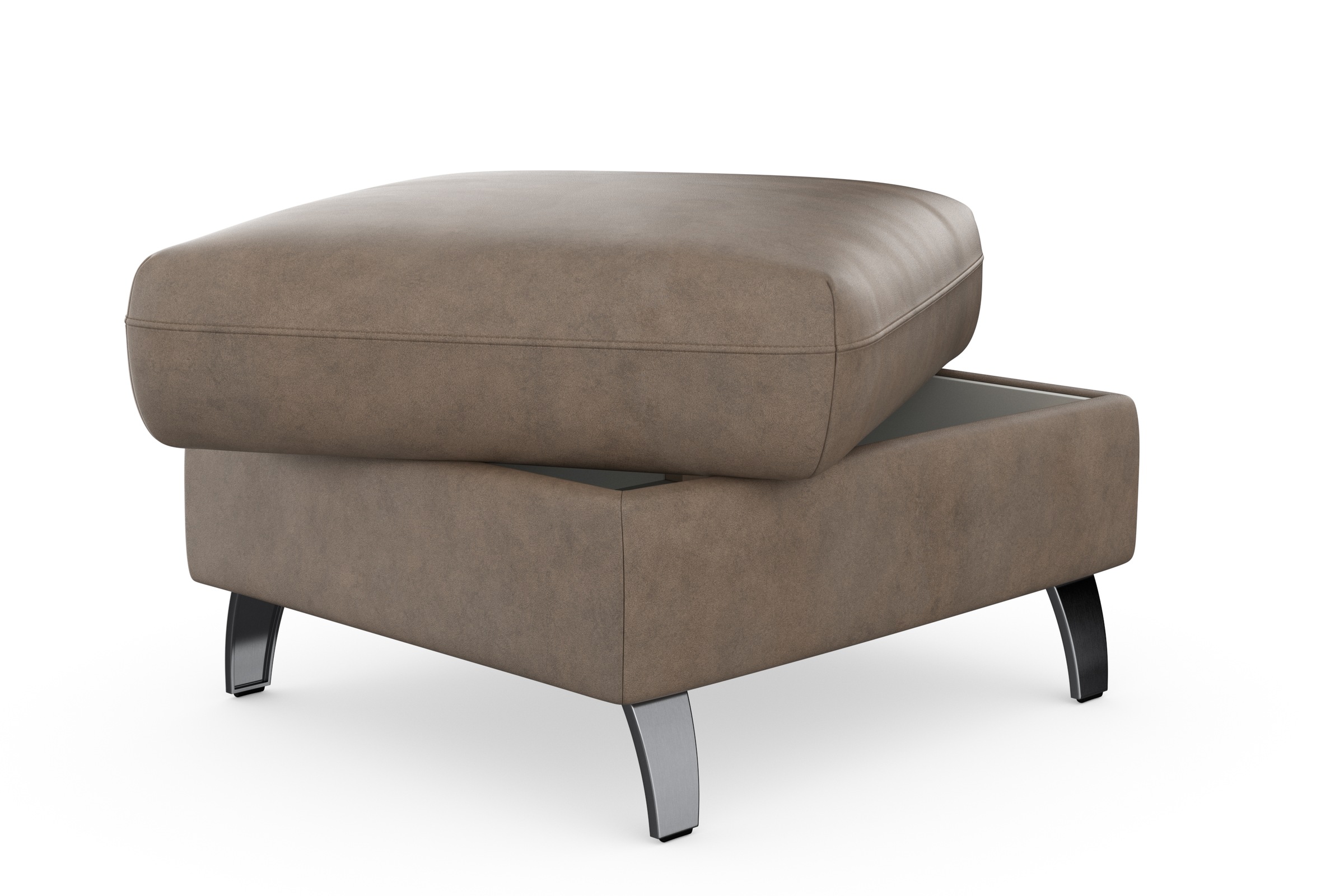 sit&more Stauraumhocker »Grenoble«, mit Stauraum und satinierten Füßen