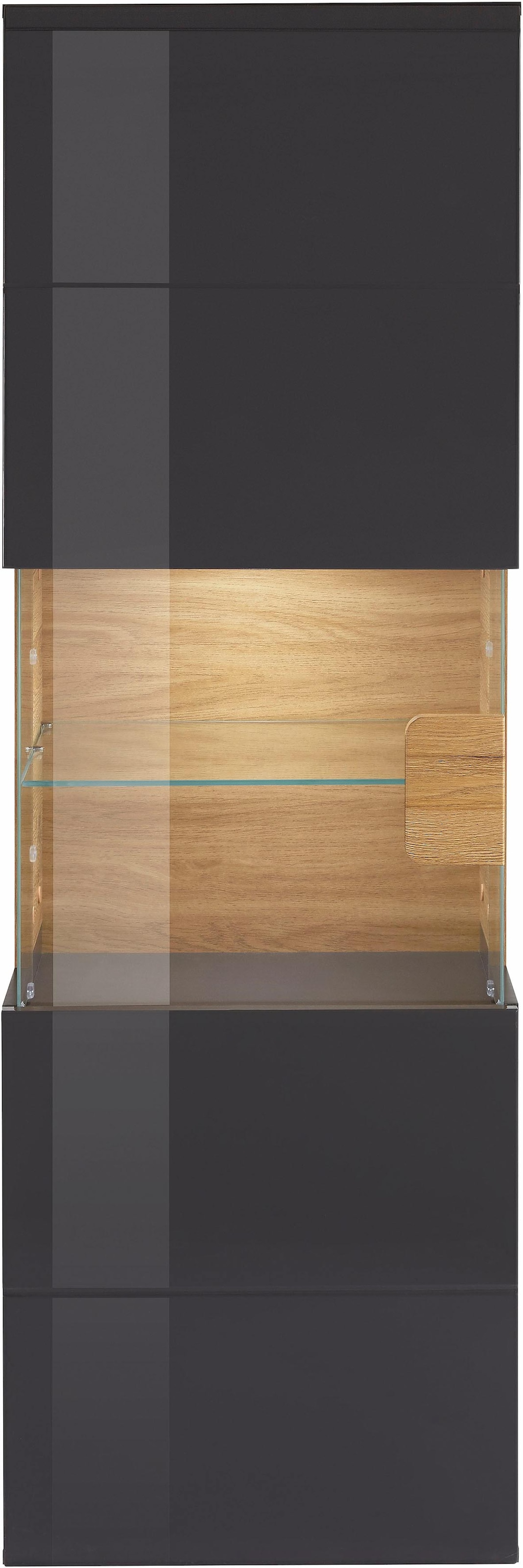 INOSIGN Hängevitrine »Toledo,Höhe 159 cm trendige Glasvitrine mit dekorative MDF-Front«, Vitrine mit Glasfront, ohne Beleuchtung, viel Stauraum, hochglanz