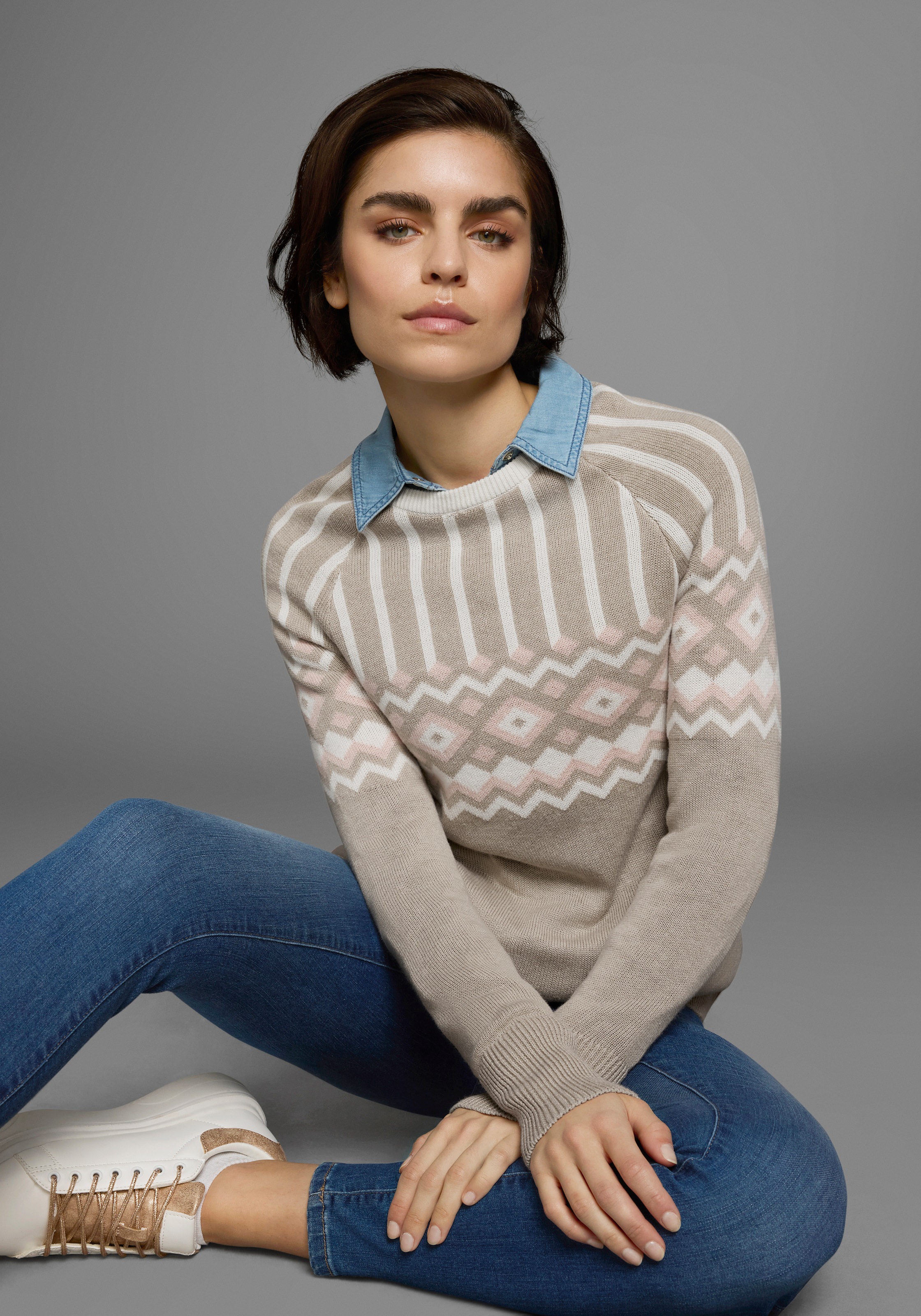 AJC Jacquardpullover, mit Norwegermuster in verschiedenen Farbvarianten