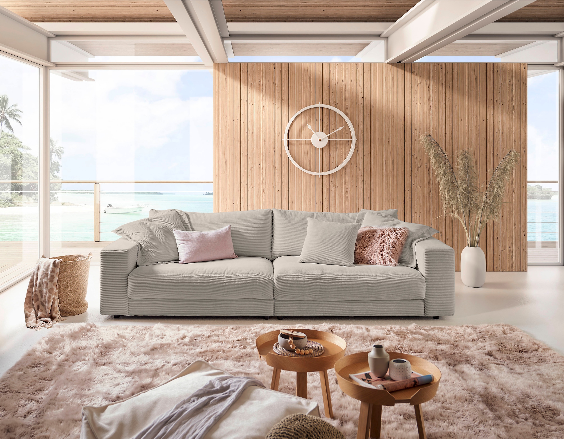 Places of Style Big-Sofa »Enisa, legere Polsterung B/T/H: 290/127/85 cm«, Zeitloses und stylisches Loungemöbel, in Fein- und Breitcord