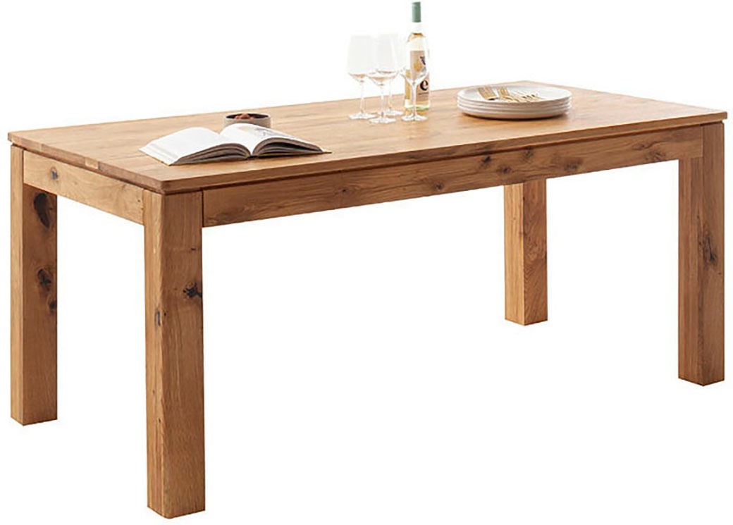 MCA furniture Esstisch »ETNA 4-Fuß Tisch« Einzelstück,  Massivholz,durchgehende Lamelle,Stollenfuß 10x10cm,Tischplatte 2,5cm