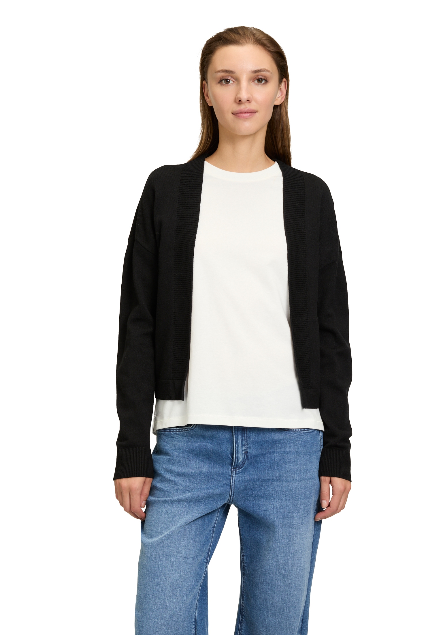 Cartoon Strickjacke »Basic-Strickjacke mit Rippbündchen«