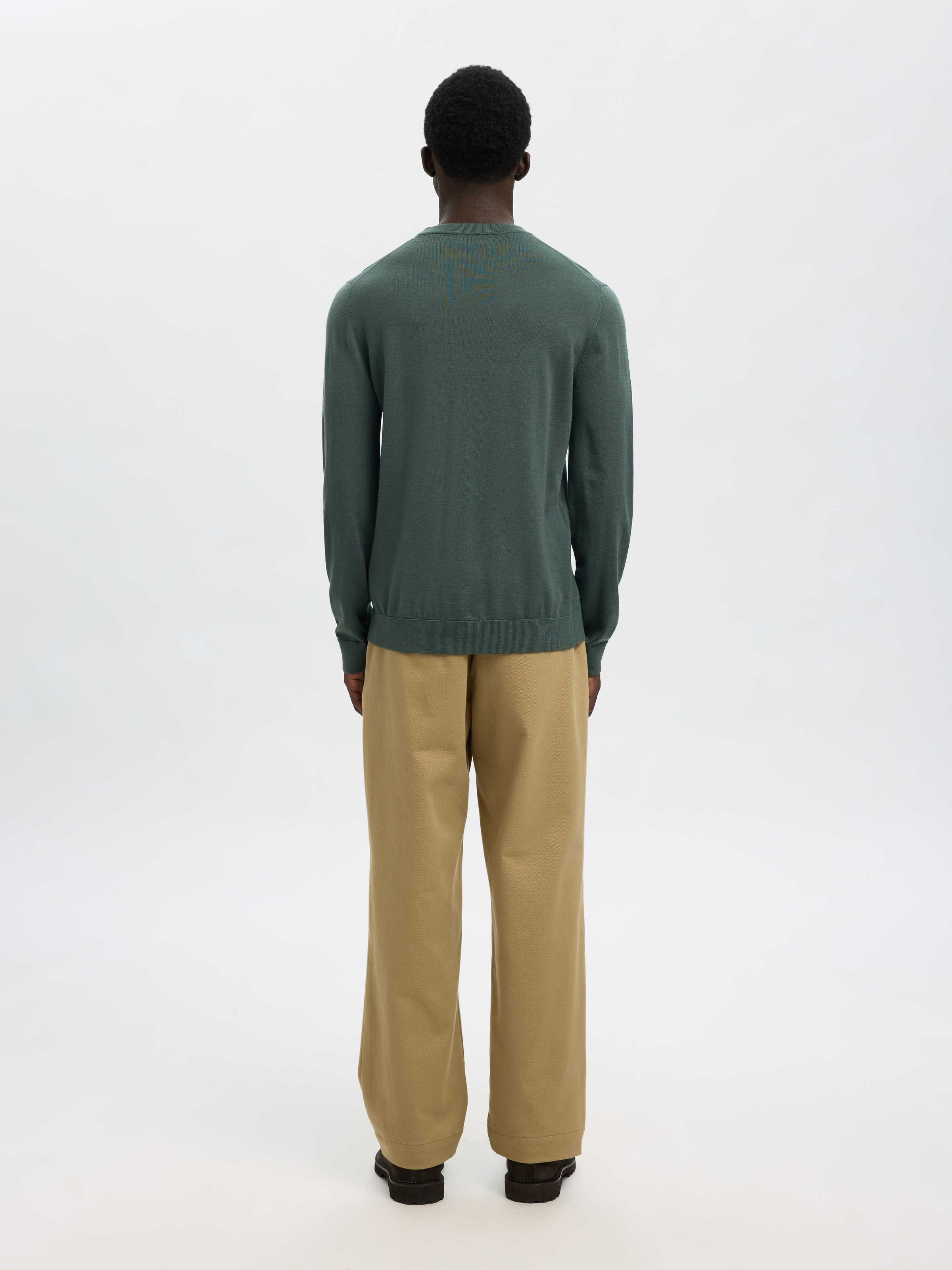 SELECTED Strickpullover »SLHTRAY LS KNIT MERINO CREW NECK NOOS« Wolle, regular fit