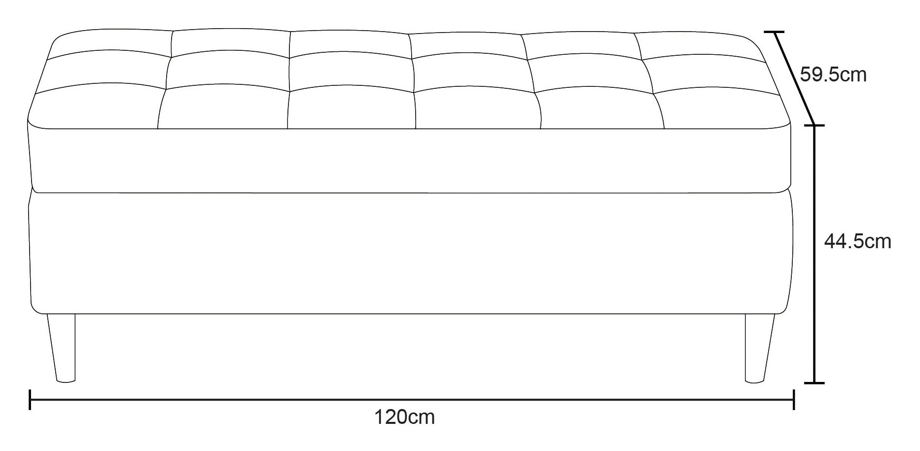 Dorel Home Hocker »LINDHUS, ideal für die Lindhus-Sofas- Breite 120 cm« Knopfsteppung, individuell zu kombinieren, Cord und Chenille-Bezug