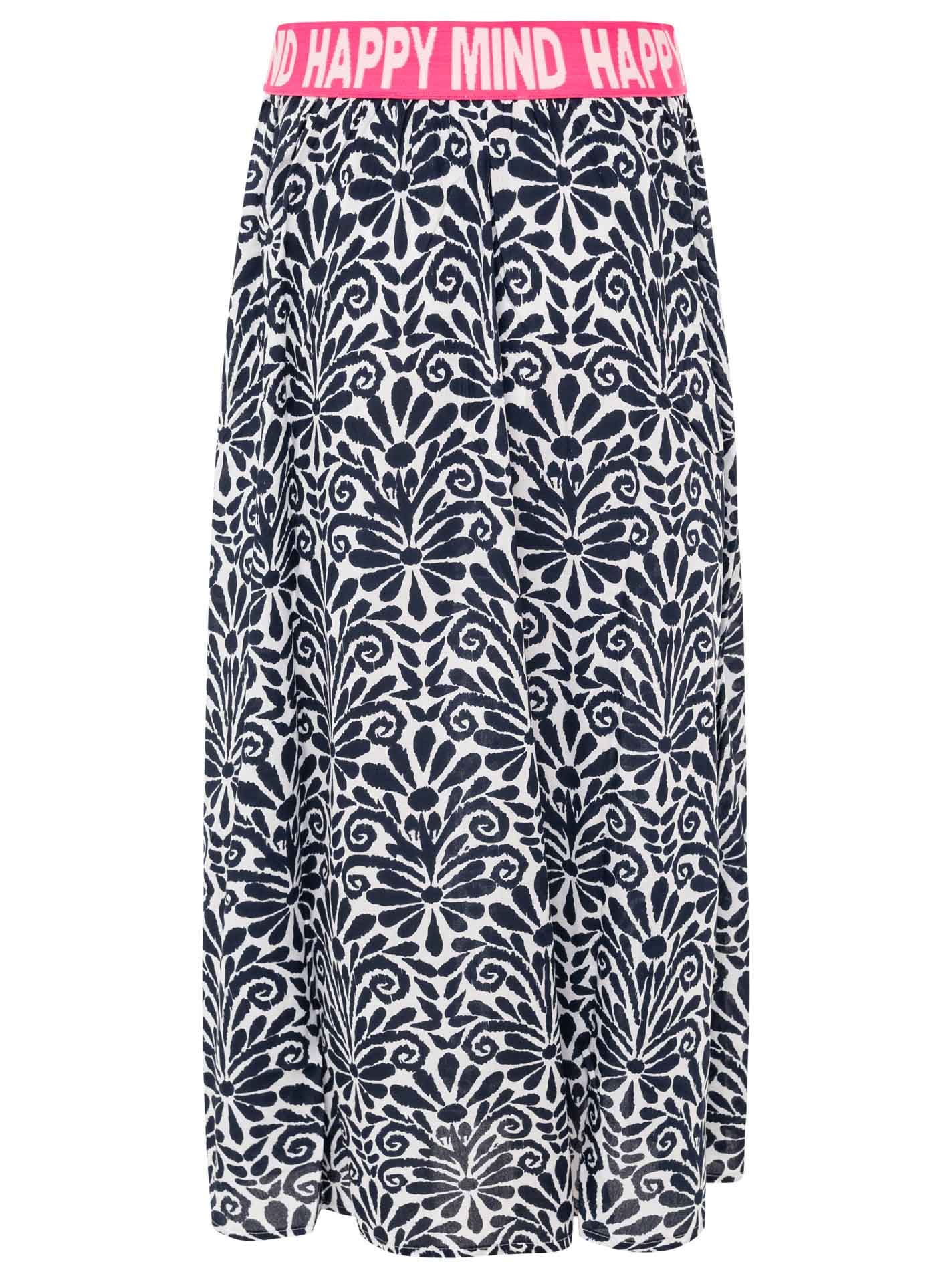 Zwillingsherz Maxirock »"Geometric Flowers"« Florales Muster, Gummizug mit Schrift, leichtes Material, knöchellang