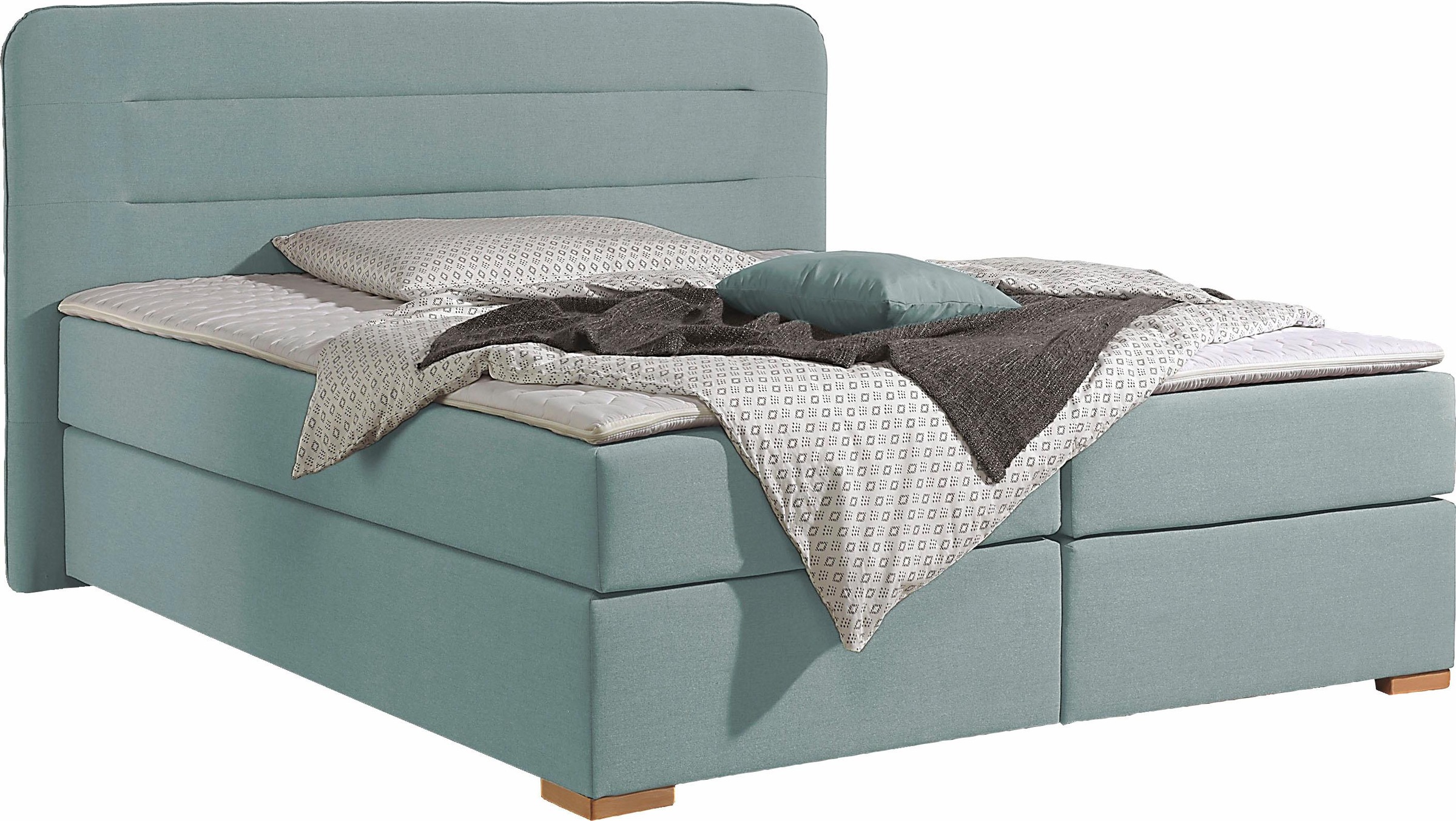 Home affaire Boxspringbett »Manchester«, 5 Breiten, 3 Ausführungen, 2 Härtegraden, Topper, Steppung