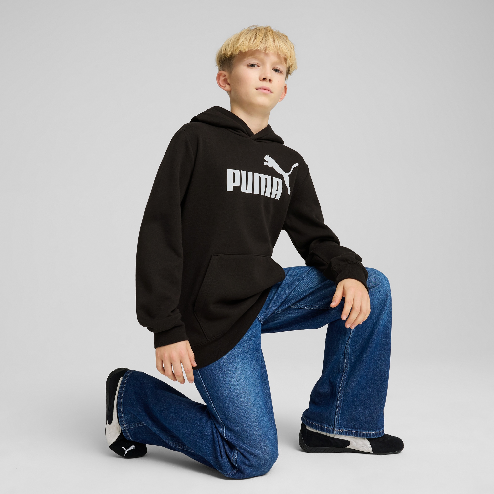PUMA Kapuzensweatshirt »ESS NO. 1 LOGO HOODIE FL B«, für Sportmode und Streetwear, mit Jerseyfutter, mit Kängurutasche

