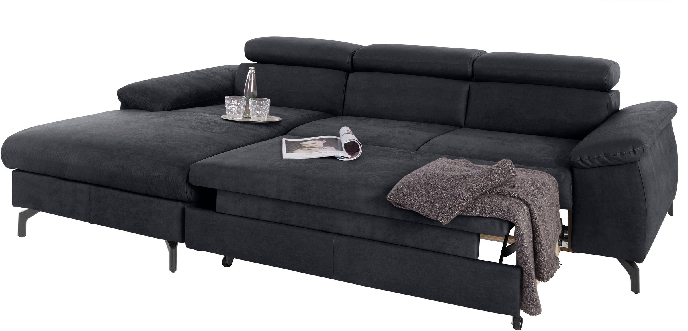COTTA Ecksofa »Kitty L-Form«, mit Kopfteilverstellung, wahlweise mit Bettfunktion & Bettkasten