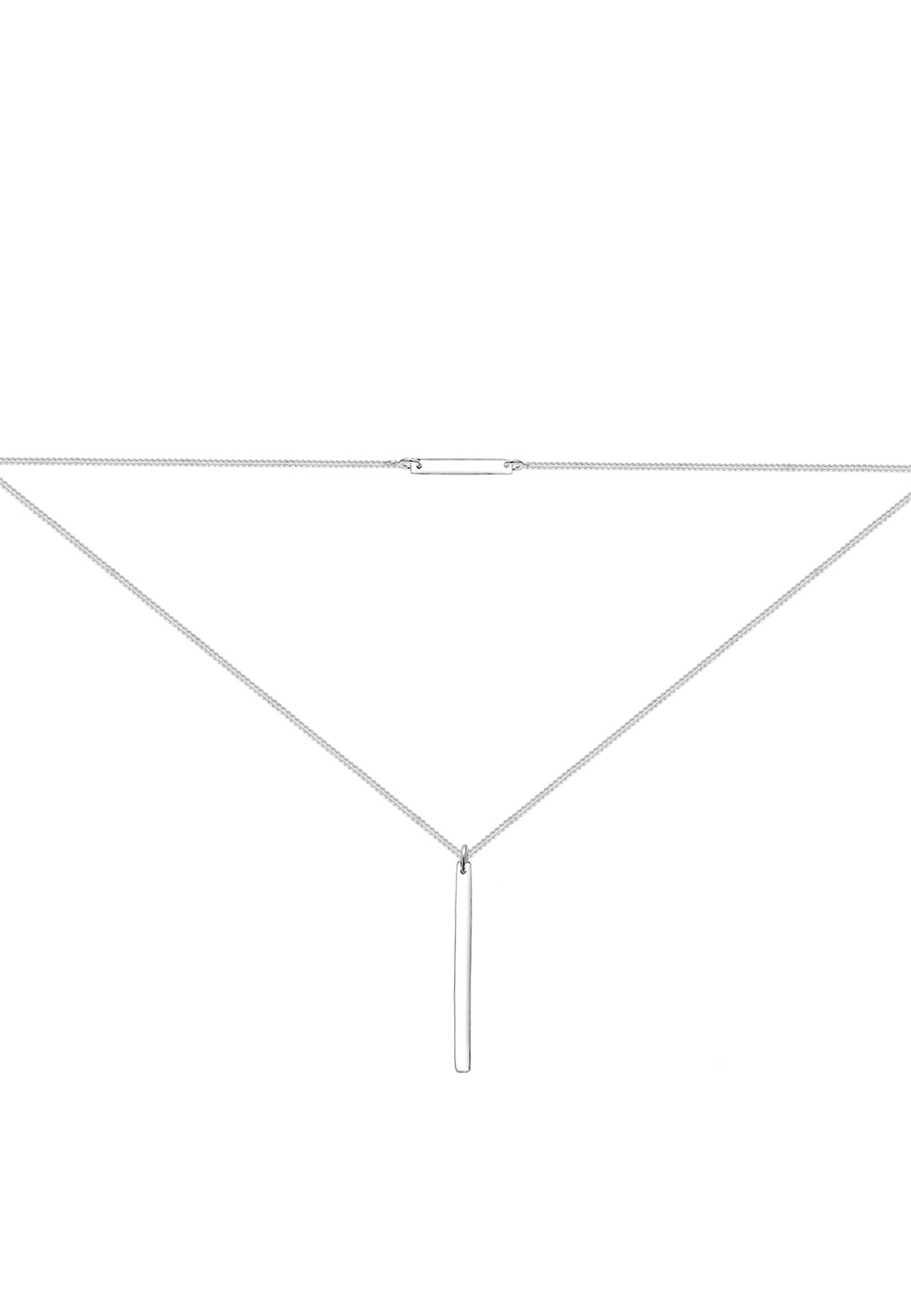 Elli Silberkette »Halskette Choker Layer Rechteck 925 Sterling Silber«