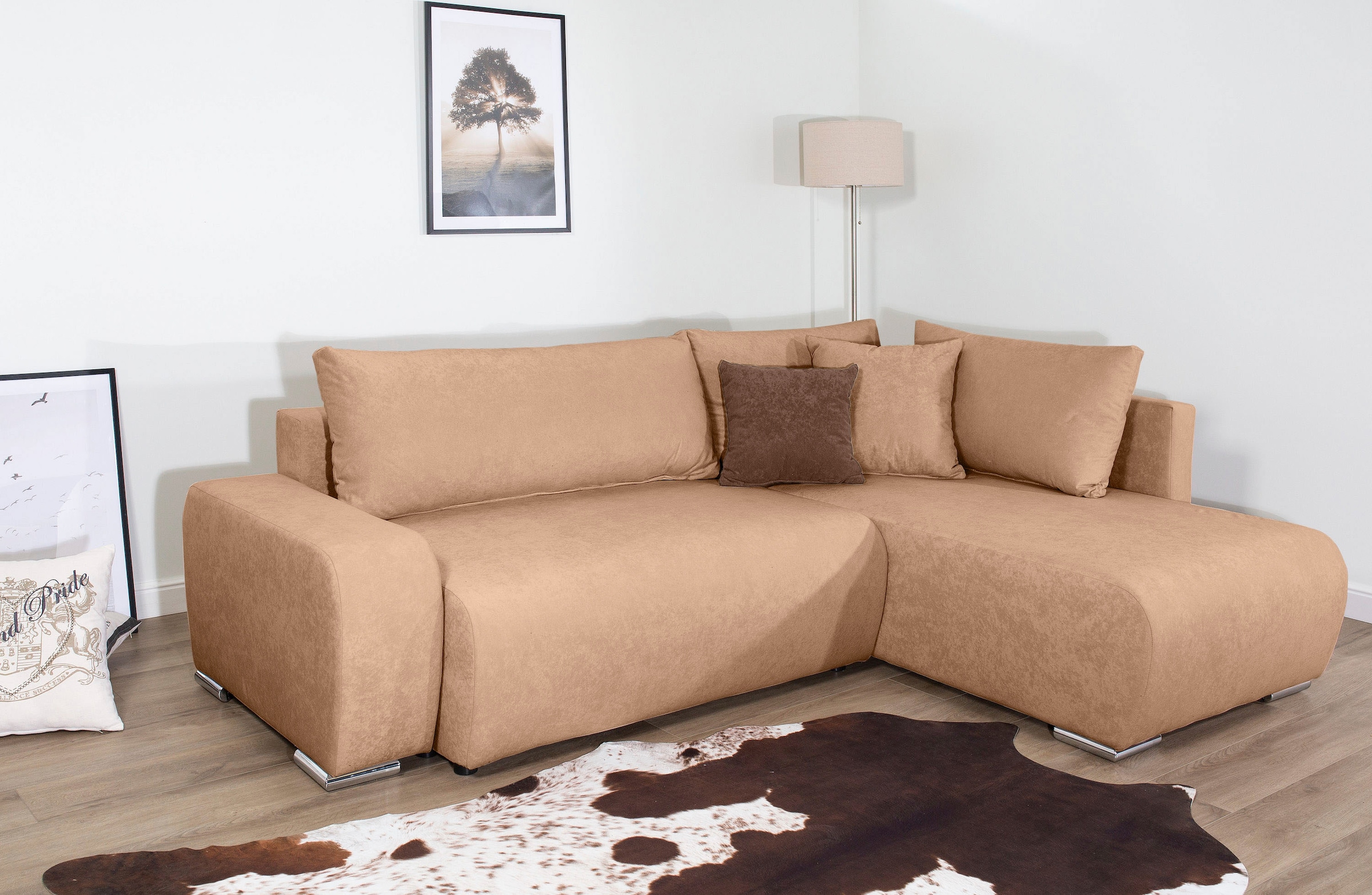 COLLECTION AB Ecksofa »Poppy, L-Form, Breite 227 cm mit Schlaffunktion«