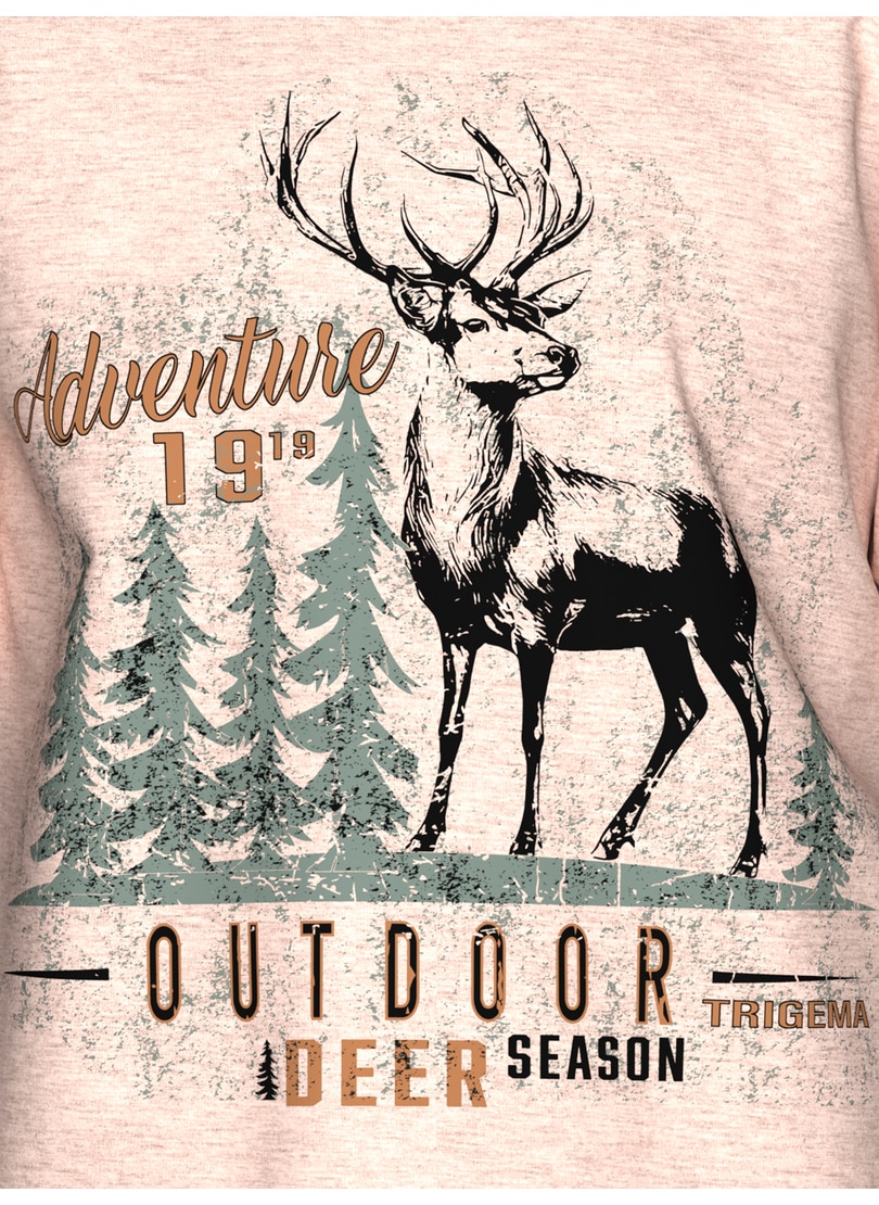 Trigema T-Shirt »TRIGEMA T-Shirt mit großem Hirsch-Printmotiv« 1 Stk. tlg.