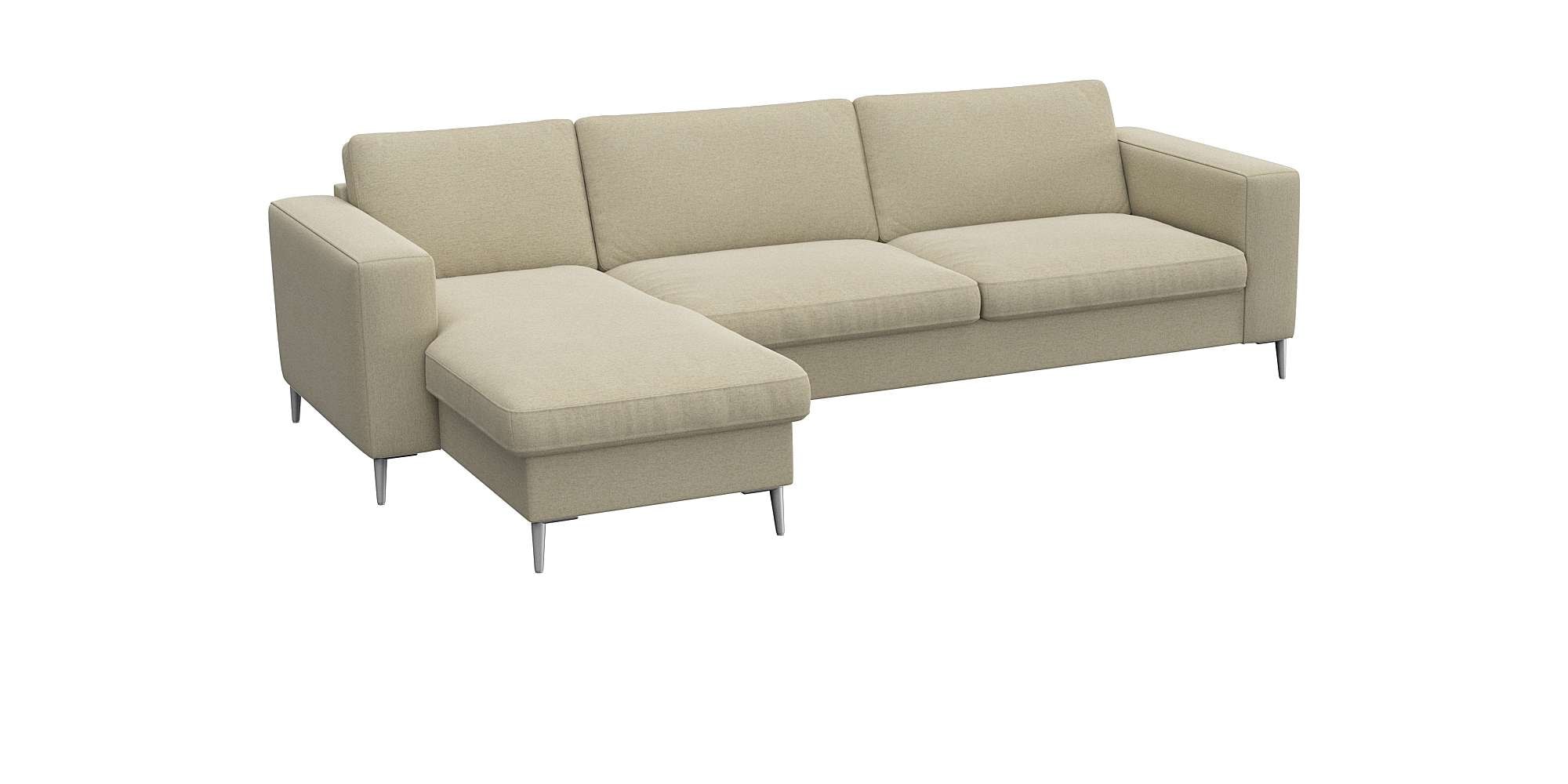 FLEXLUX Ecksofa »Fiore, super Sitzkomfort durch Kaltschaum im Sitz, L-Form« breite Armlehnen, Kaltschaum, Füße Alu