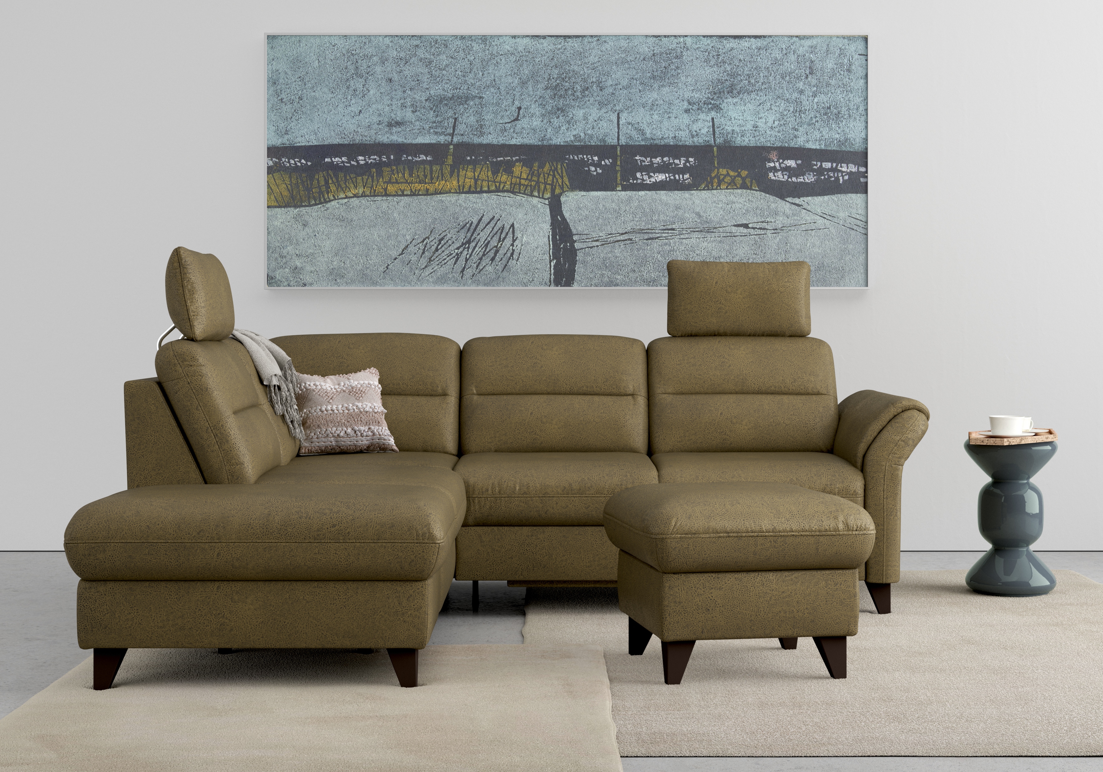 sit&more Ecksofa "Mellum L-Form" Federkern, wahlweise mit Schlaffunktion, Stauraum und Armteilfunktion
