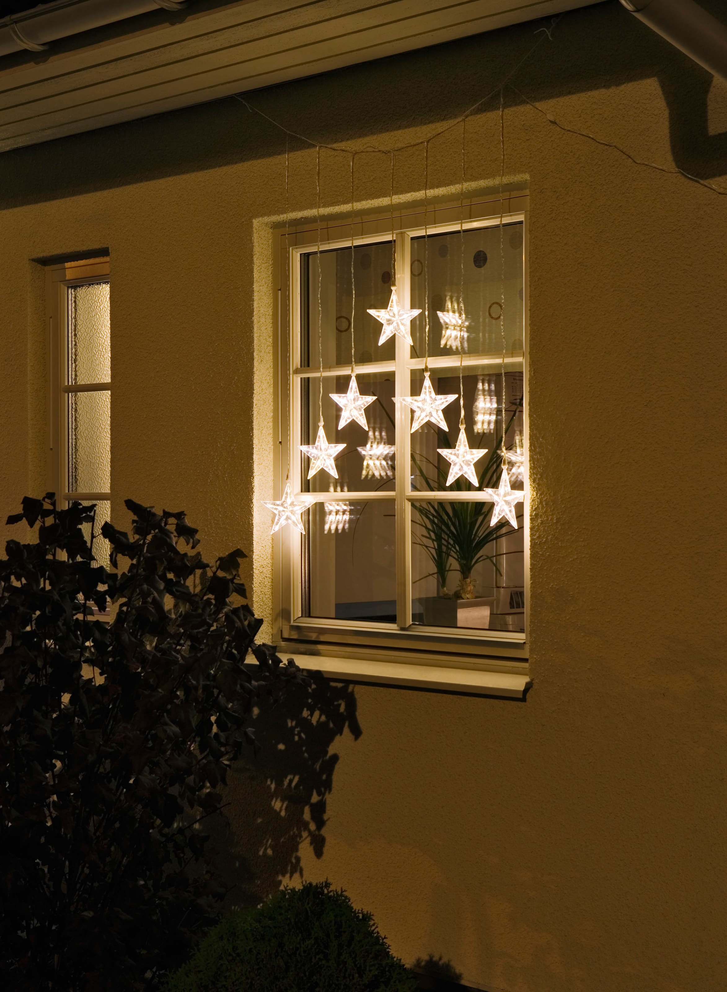 bequem Dioden, Kabel KONSTSMIDE mit warmweiße 35 LED-Lichtervorhang transparentes 7 aussen«, »Weihnachtsdeko Sternen, kaufen