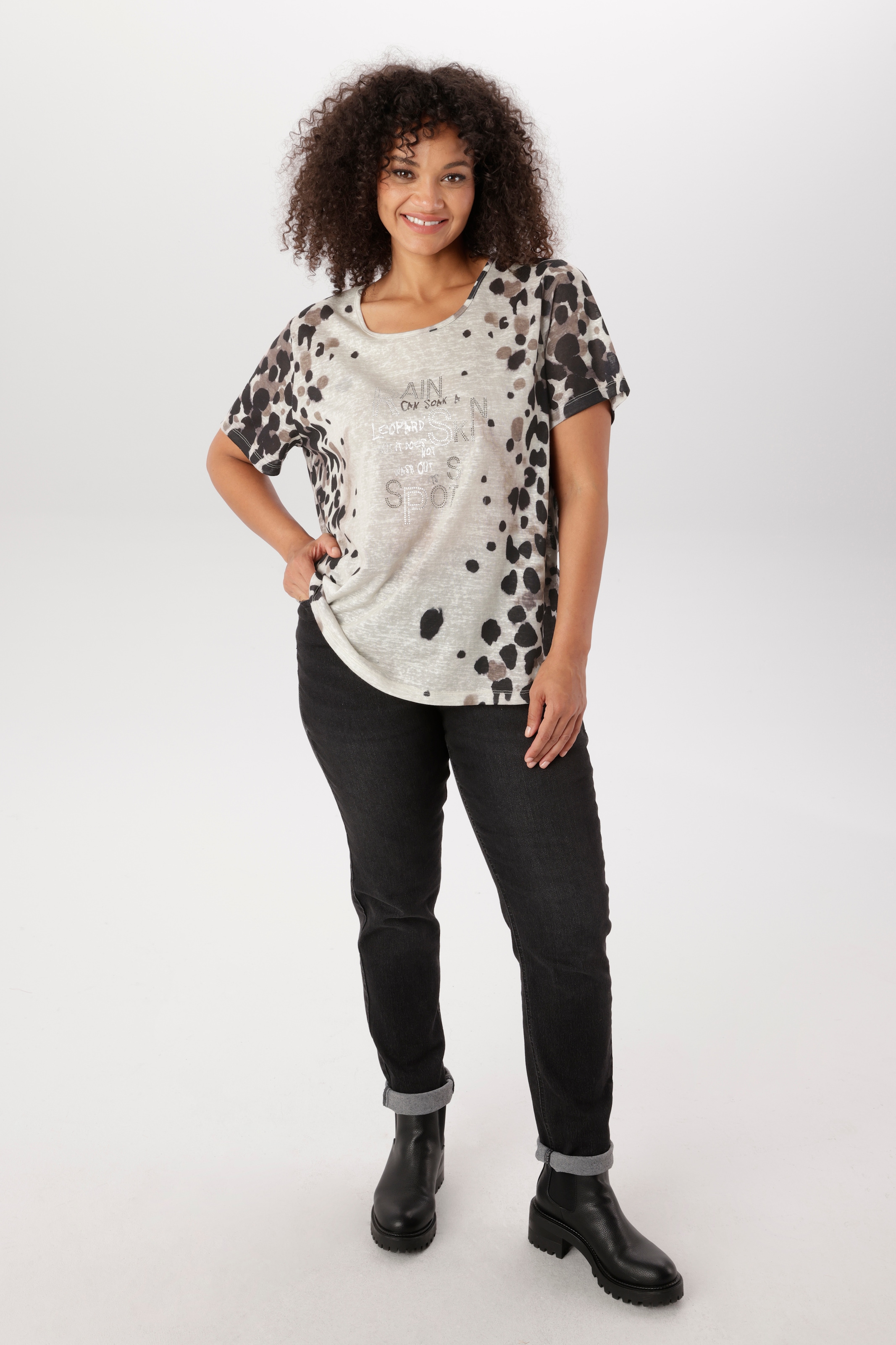 Aniston PLUS T-Shirt in Leinenoptik - NEUE KOLLEKTION