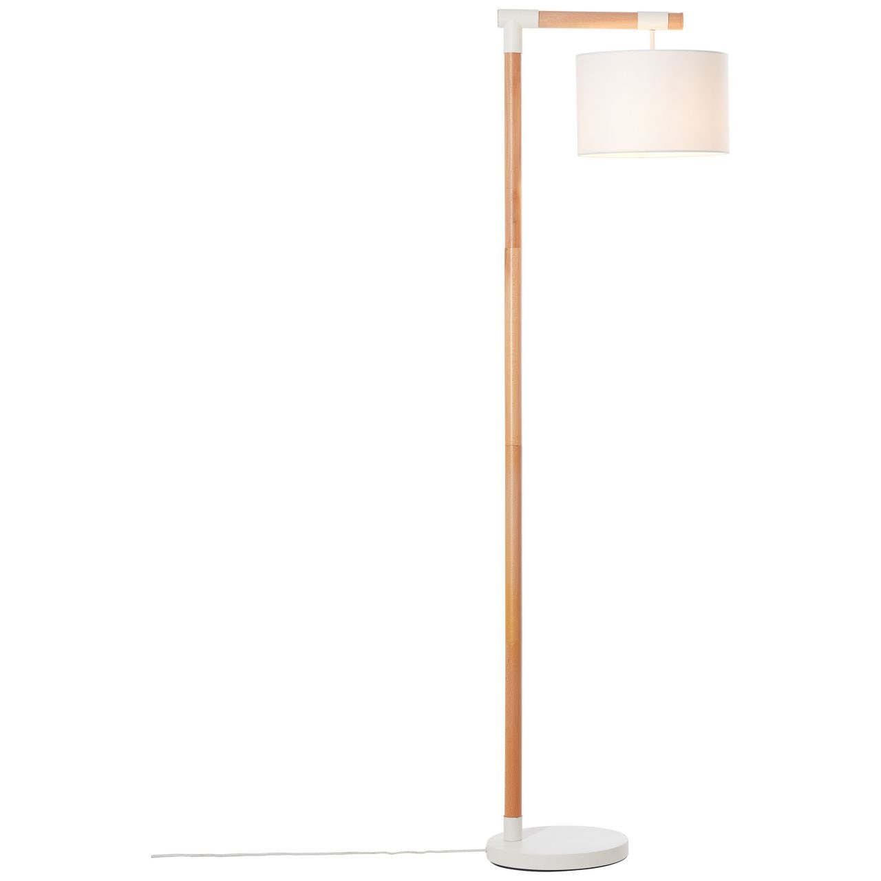 Brilliant Stehlampe »Eloi«, 1 flammig, Leuchtmittel E27 | ohne Leuchtmittel, mit weißem Stoffschirm, 167,5 cm Höhe, E27, Holz/Textil, natur/weiß