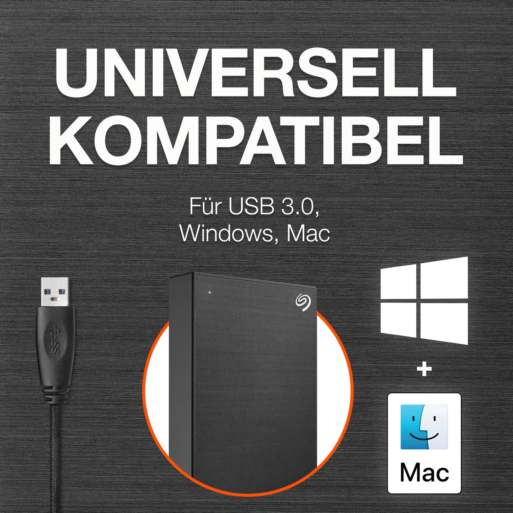 Seagate externe HDD-Festplatte »One Touch Portable Drive 5TB - Black«, 2,5 Zoll, Inklusive 2 Jahre Rescue Data Recovery Services