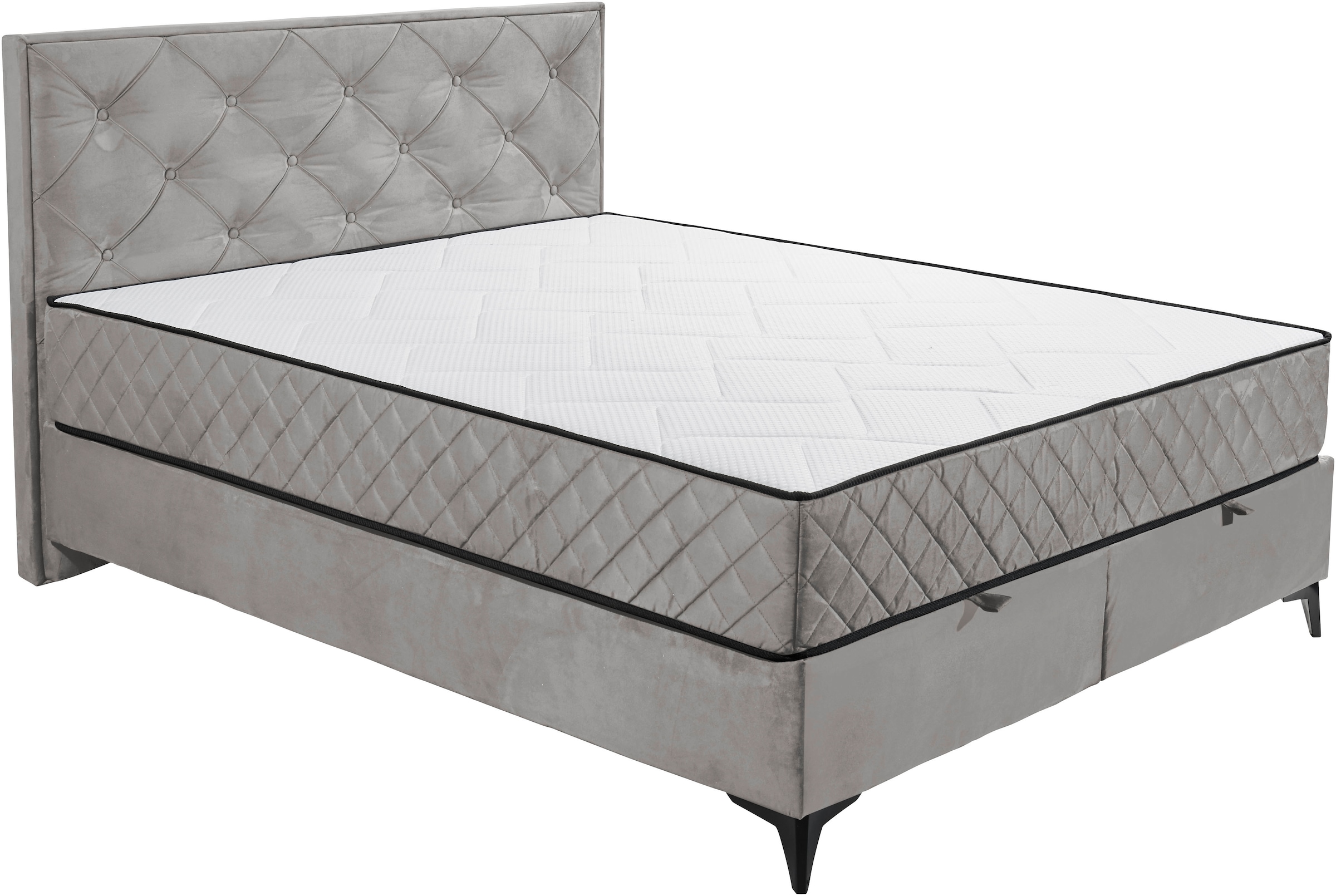 ED EXCITING DESIGN Boxbett »Monroe inkl. Bettkasten, erhältlich in den Breiten 160cm & 180cm«, Duo-Matratze - feste Seite mit Kokosmatte