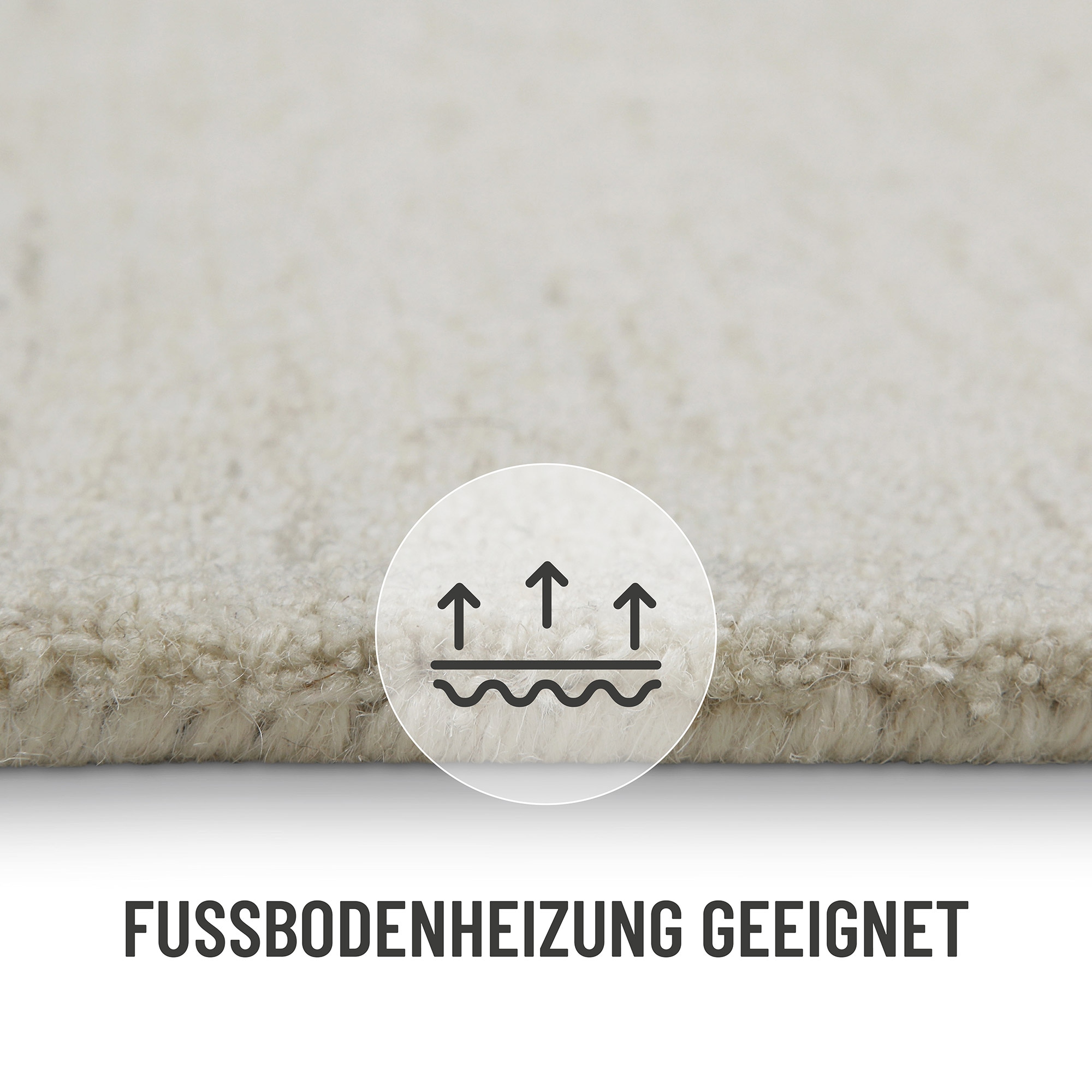 Wecon home Wollteppich »Hamptons SIXTEEN«, rund, 10 mm Höhe, Schurwolle, Kurzflor, Wohnzimmer, Schlafzimmer, elegant, meliert