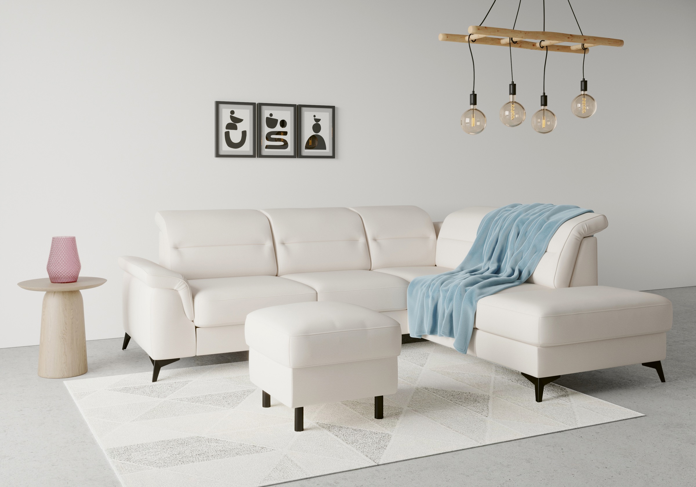 sit&more Ecksofa »Sinatra L-Form« mit Ottomane, optional mit Kopfteilverstellung und Armteilfunktion