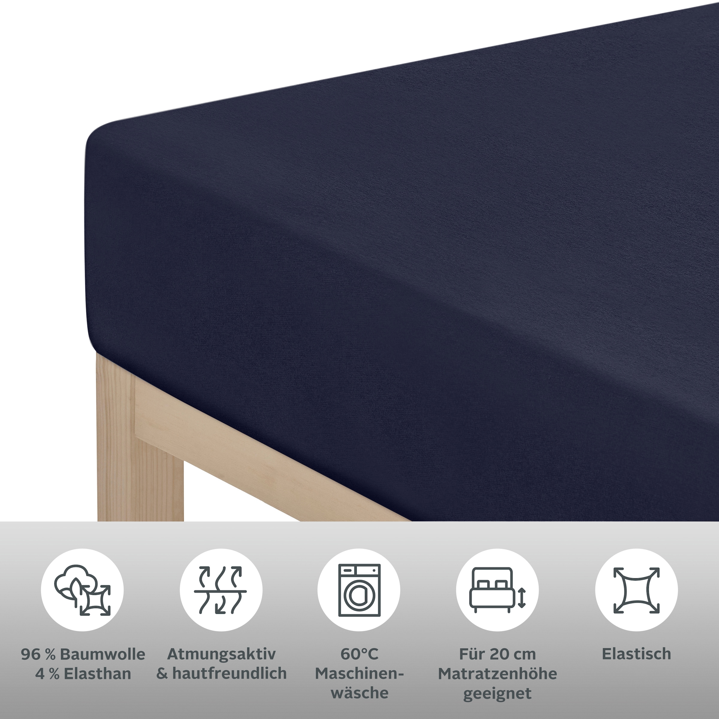 OTTO home »Cremona, in den Premium Qualitäten (Jersey: 145g/m², Biber: 155g/m²)« aus Baumwolle, Größe ab 90x200 cm