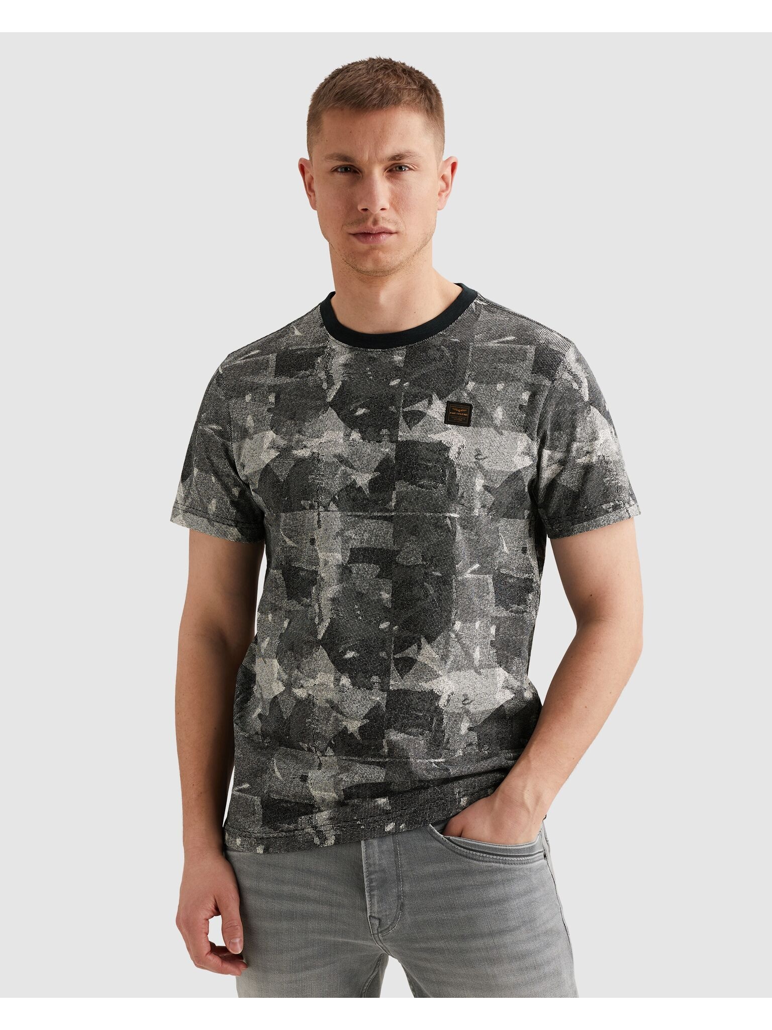 PME LEGEND T-Shirt »Short sleeve r-neck slub jersey aop« mit All-Over Print