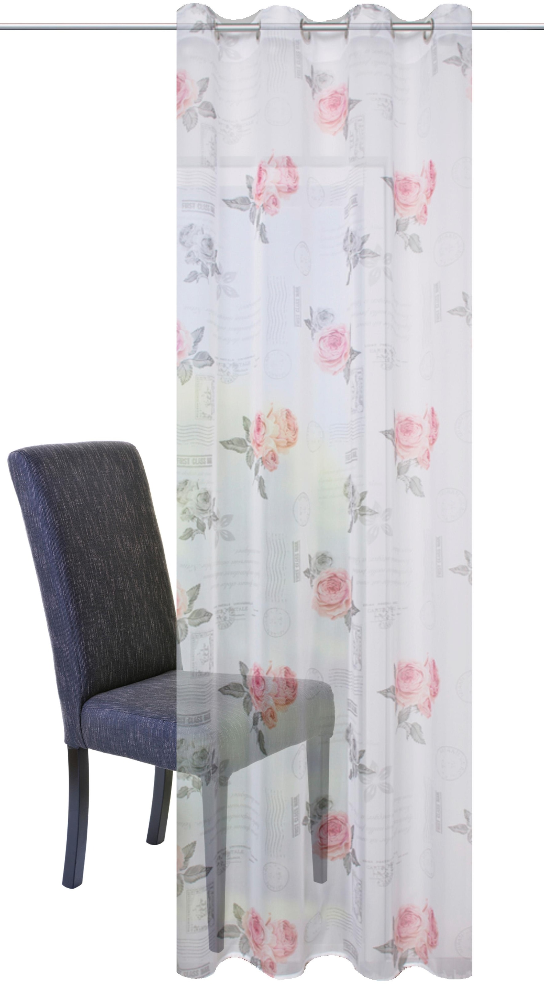 HOME WOHNIDEEN Gardine »AMORE«, (1 St.), HxB: 245x140, Romantischer  Ösenschal online kaufen