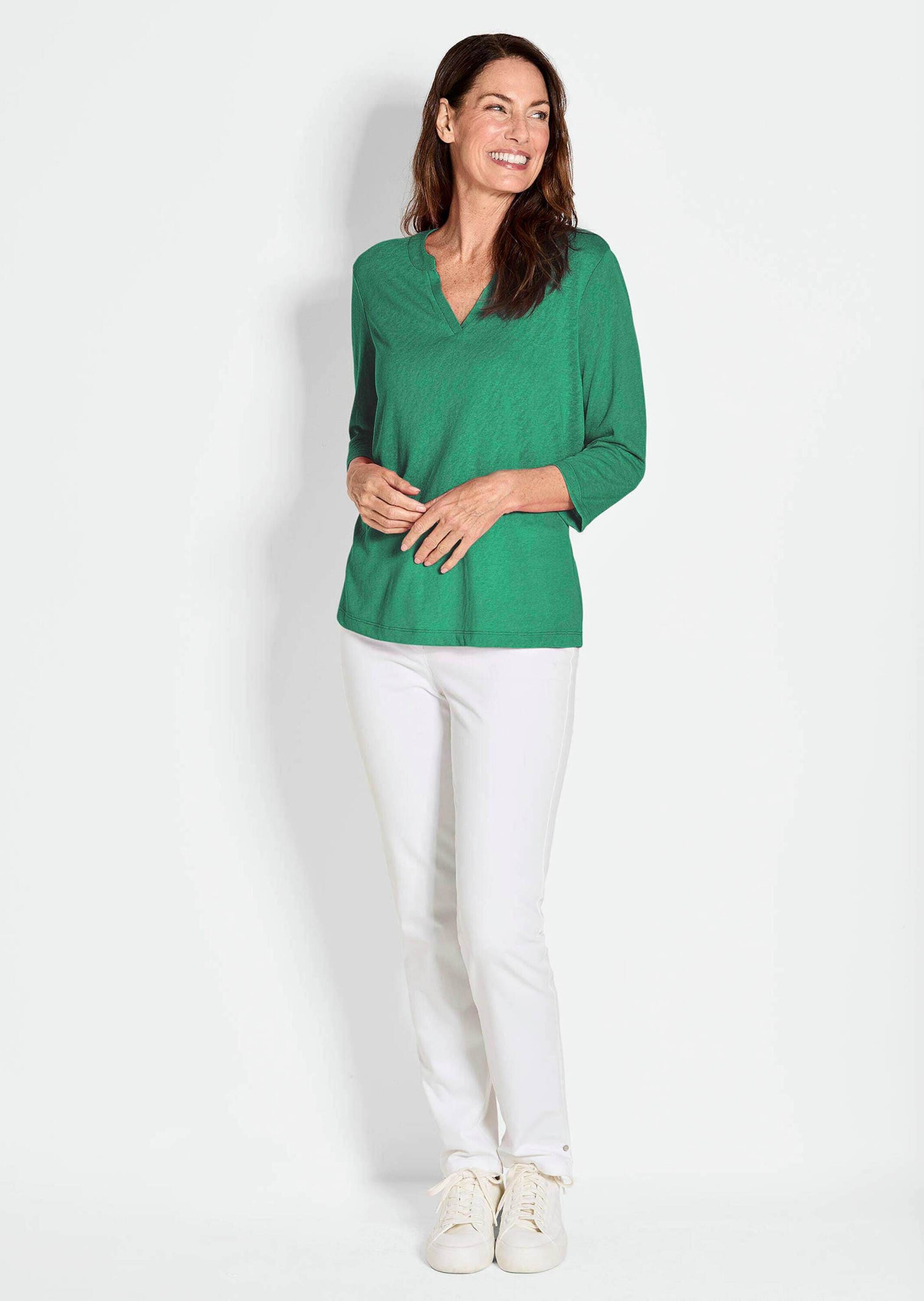 GOLDNER Kurzarmshirt »Modisches 3/4-Arm-Oberteil« Flammen-Optik