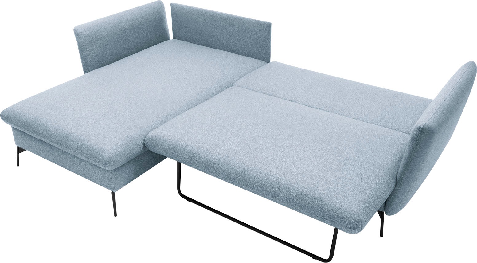 andas Ecksofa »LIVORNO,258 cm, L-Form,«, Schlaffunktion u. Bettkasten (139/224cm), Samt, Struktur, Webstoff