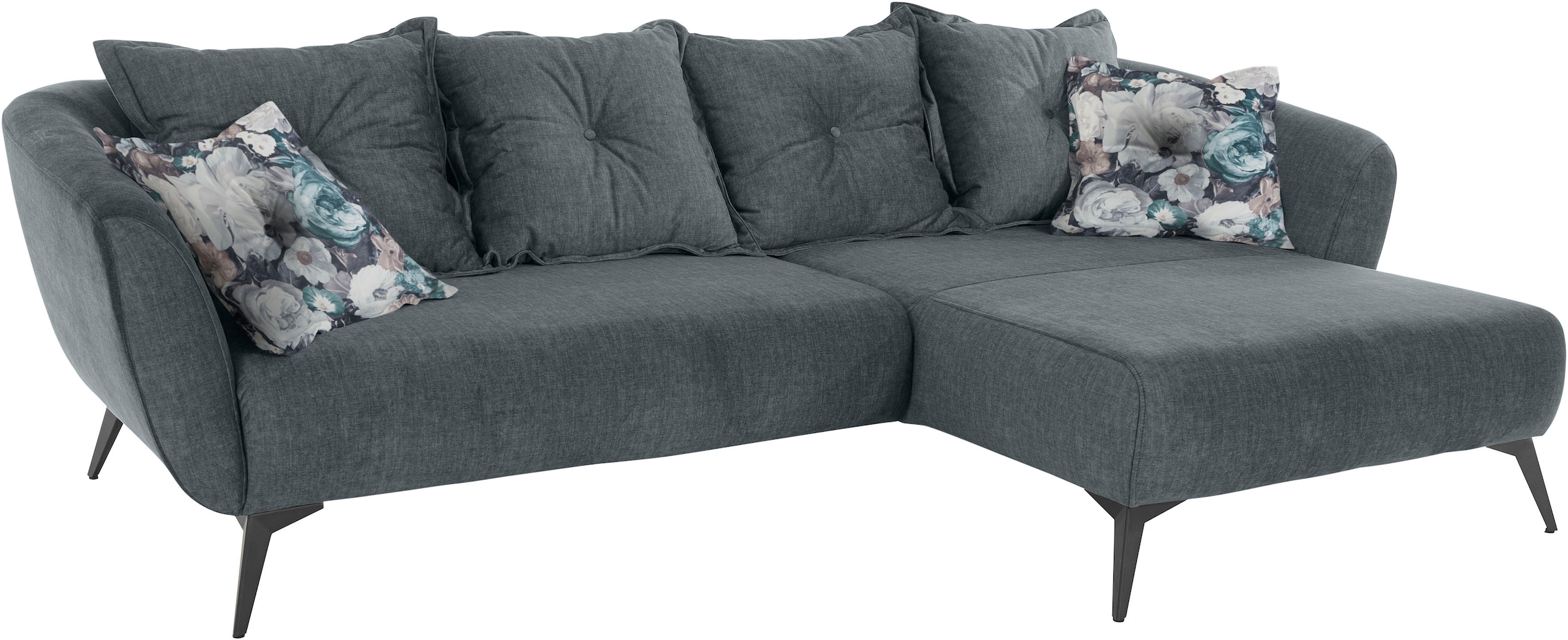 INOSIGN Ecksofa »Baggio romantische Polsterecke, bequem, Breite 277cm, L-Form«, Zierkissen inklusive