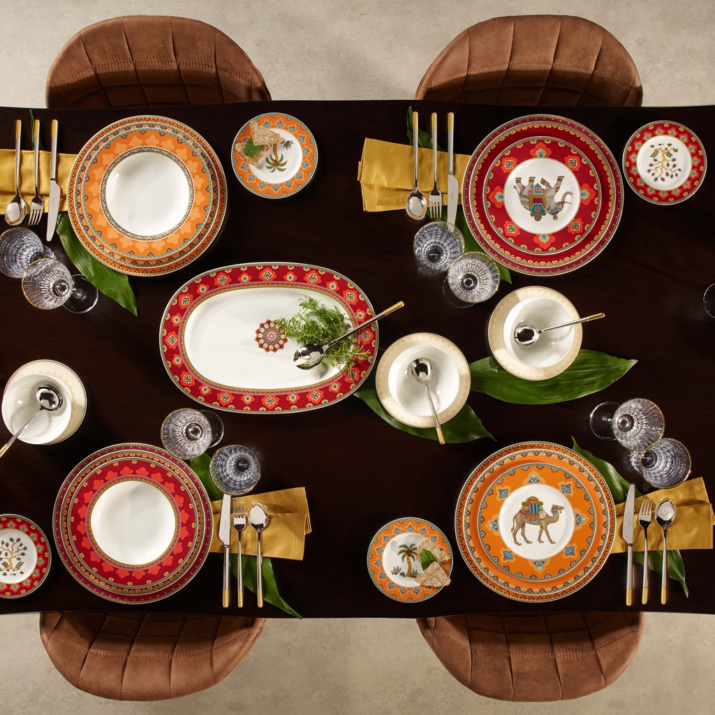 Villeroy & Boch Speiseteller »Speiseteller Samarkand Rubin ø 27,7 cm 6er Set bunt«