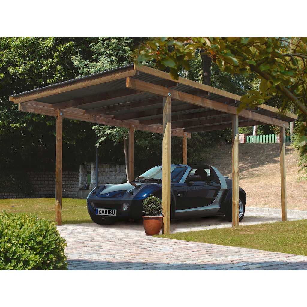 Karibu Einzelcarport »Eco 1«, Holz, 250 cm, braun