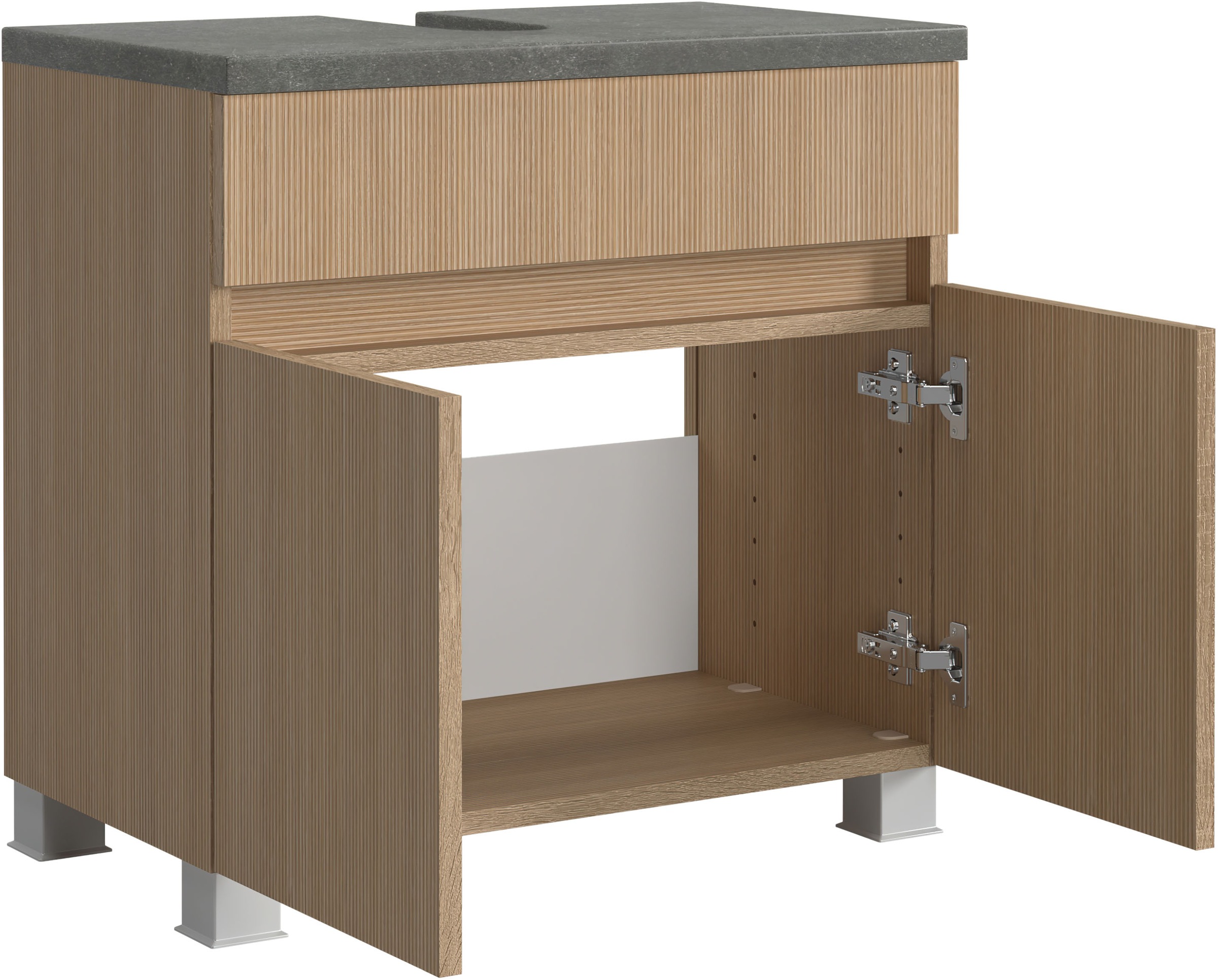 welltime Badmöbel-Set »EIXO, Set aus Spiegelschrank und Unterbeckenschrank«, 60 cm breit, Badmöbel mit LED-Beleuchtung
