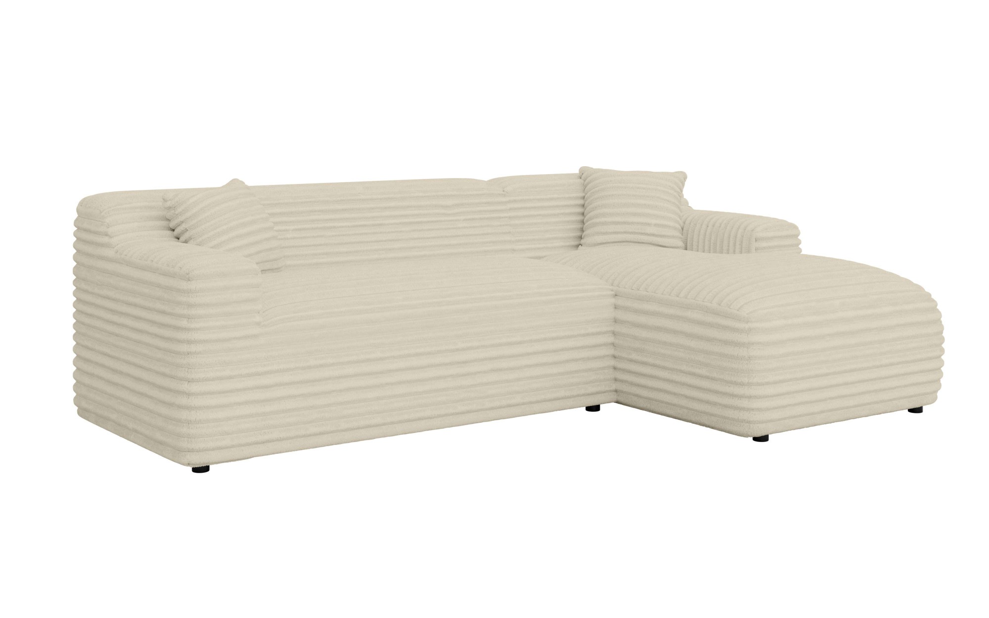 Home affaire Ecksofa »LILLIANA Designsofa, L-Form mit Recamiere rechts/links bestellbar«, L-Form mit Wellenunterfederung, Maße B/T/H: 256/160/76 cm