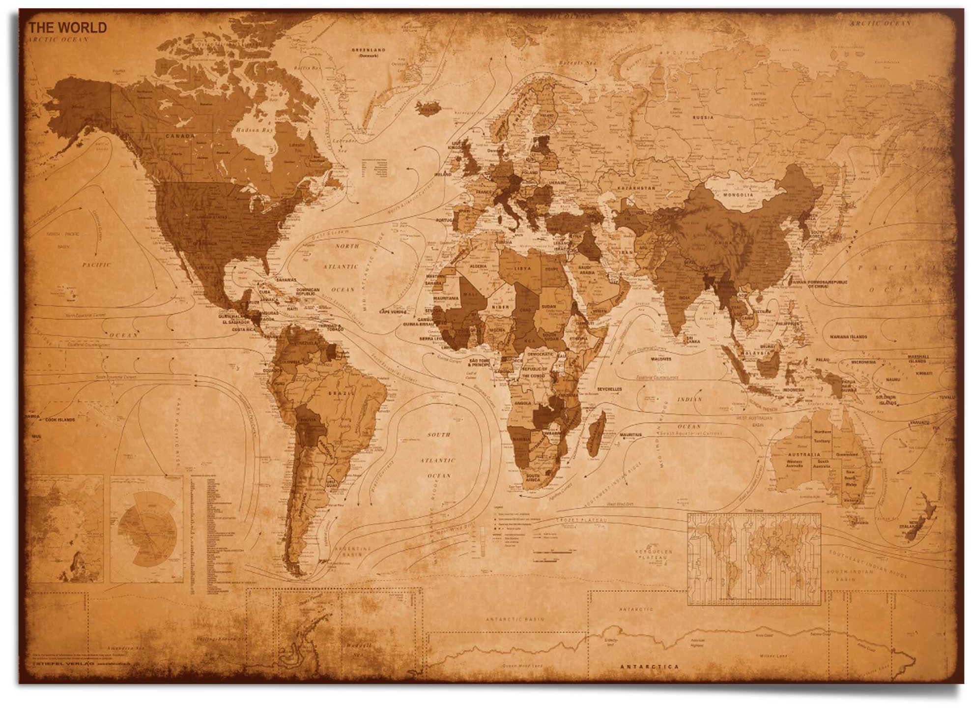 Reinders! optik« Poster bestellen »Weltkarte Antik Raten auf