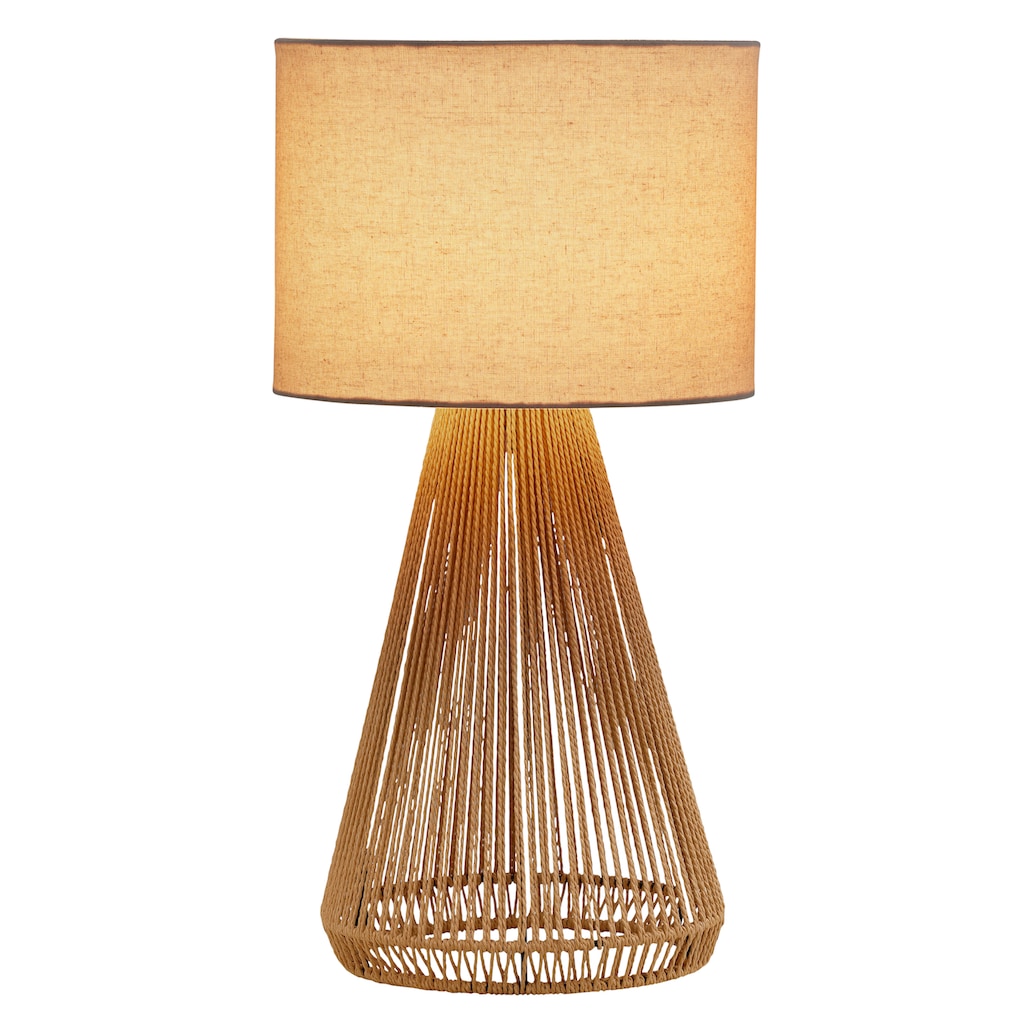 LeGer Home by Lena Gercke Tischleuchte »Zuri«, 1 flammig-flammig, Tischlampe mit Sisalschnur, Leinenschirm / Stoff - beige