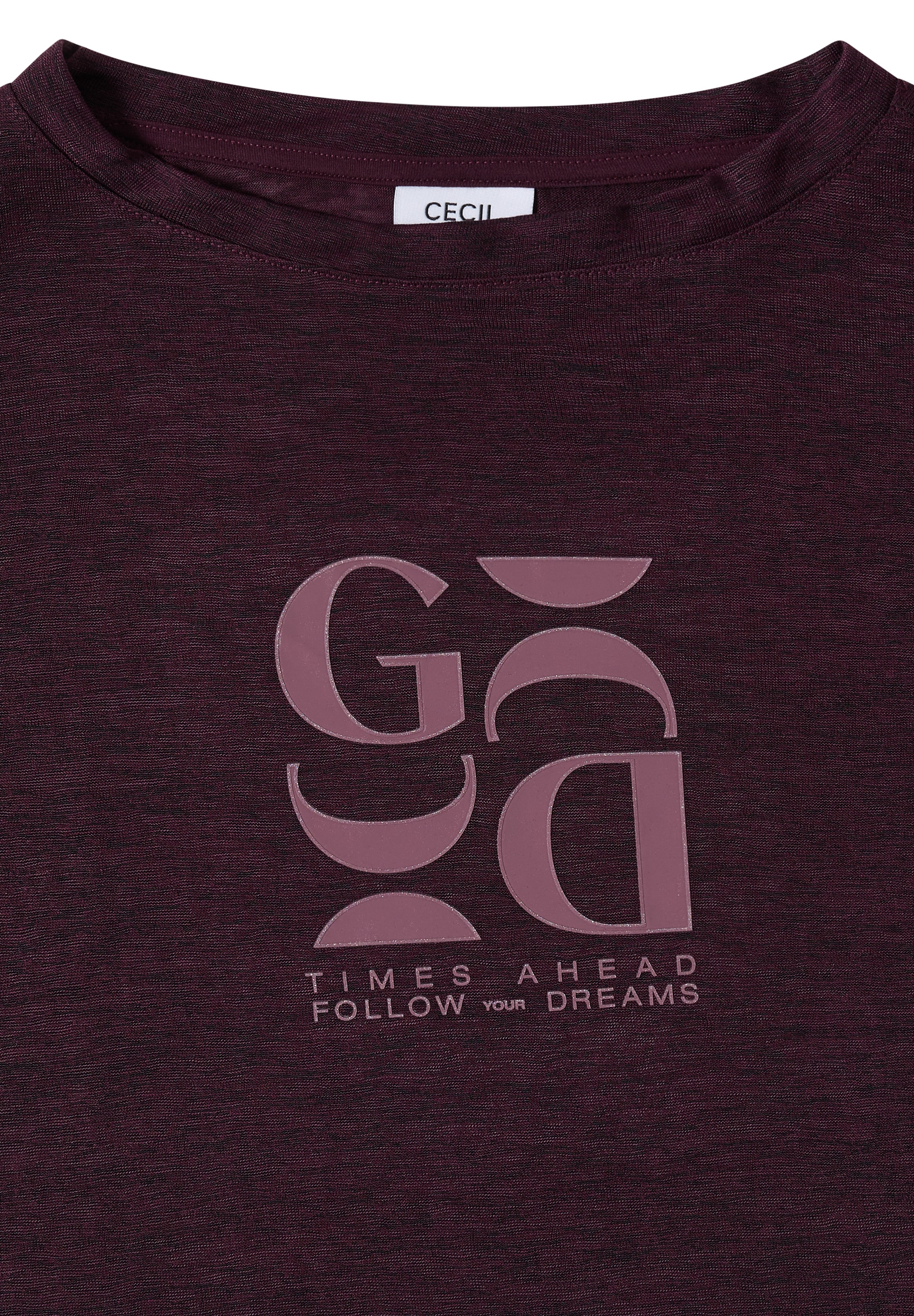 Cecil Kurzarmshirt Sommershirt in Leinen-Optik mit Print