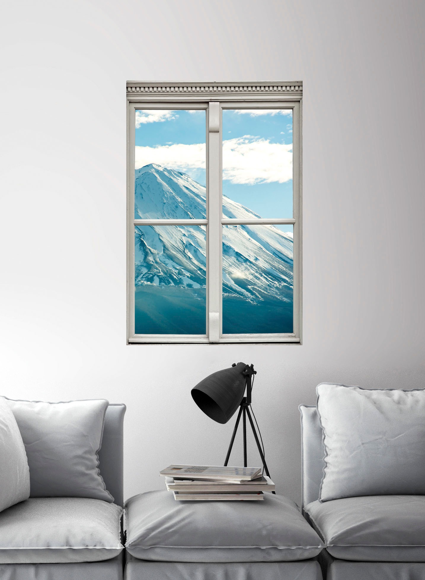 queence Wandsticker »Berge«, Wandsticker, Wandbild, selbstklebend, 3D, Fenster