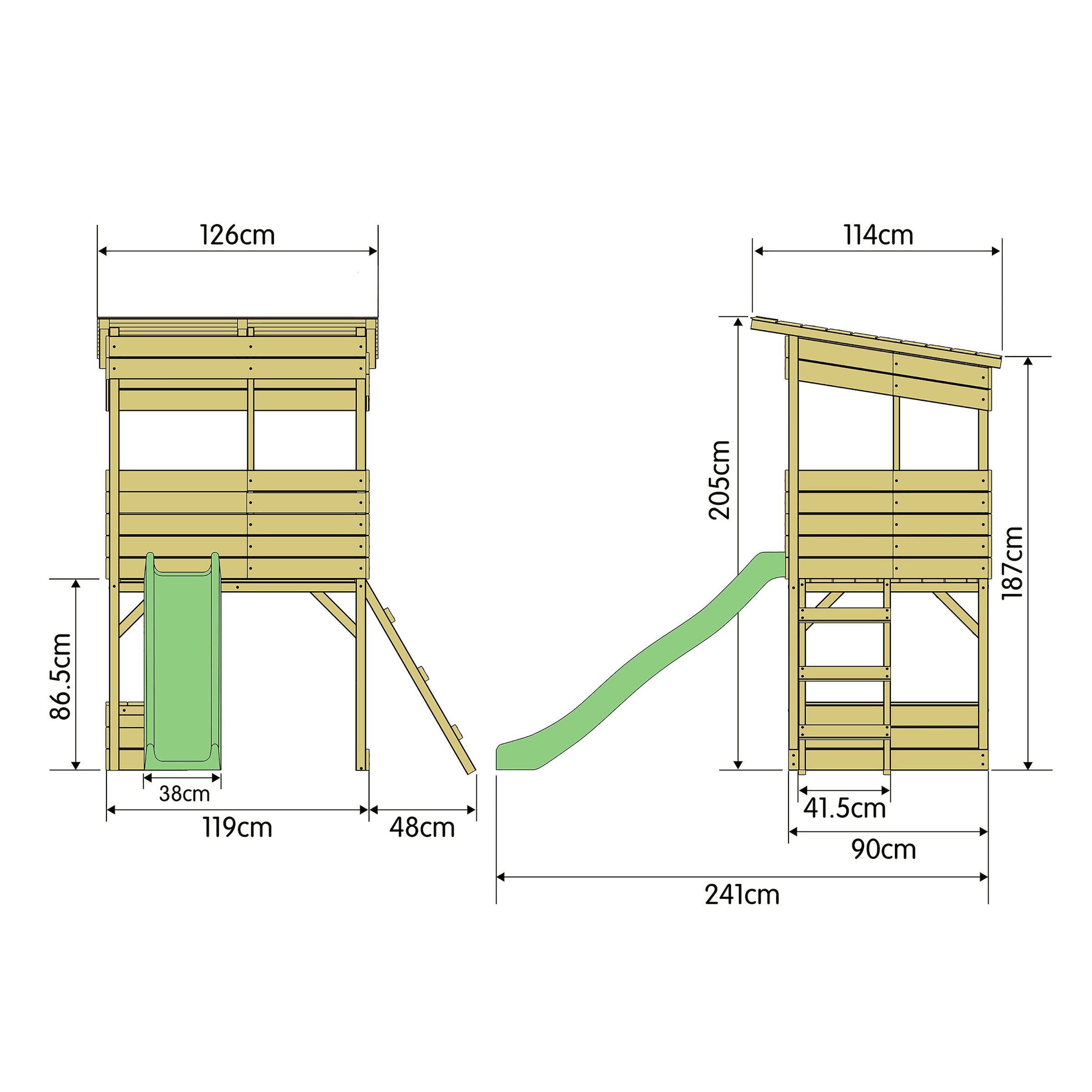 50NRTH Spielhaus »»Holz Stelzenhaus, Wildnis««, Spielhaus mit Rutsche, Natur