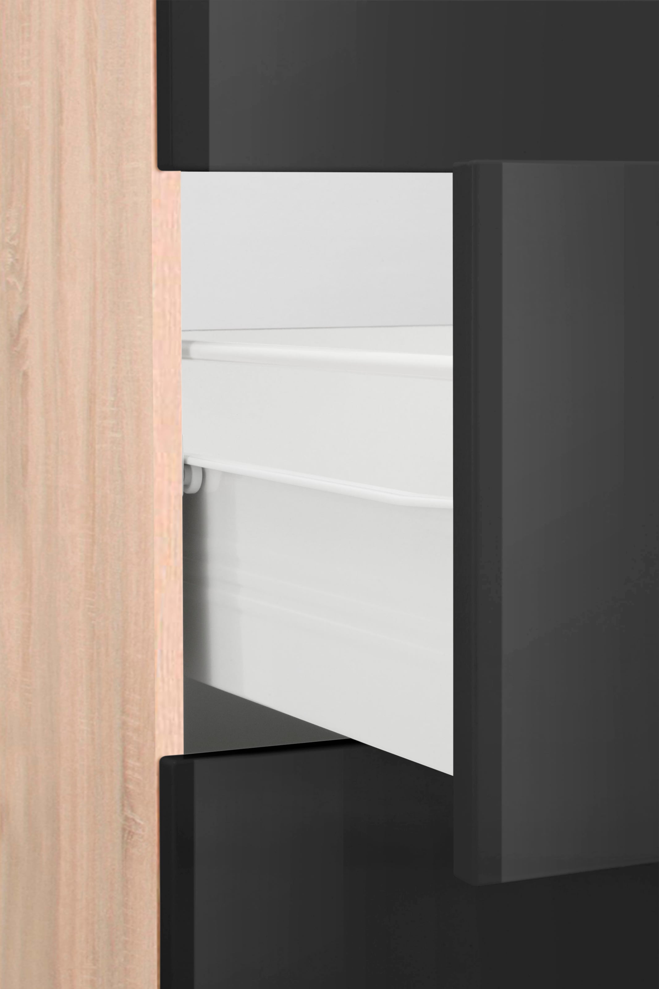 KOCHSTATION Küchenzeile »KS-Brindisi Breite 280 cm« wahlweise mit E-Geräten und Induktion, mit MDF-Fronten und Regal