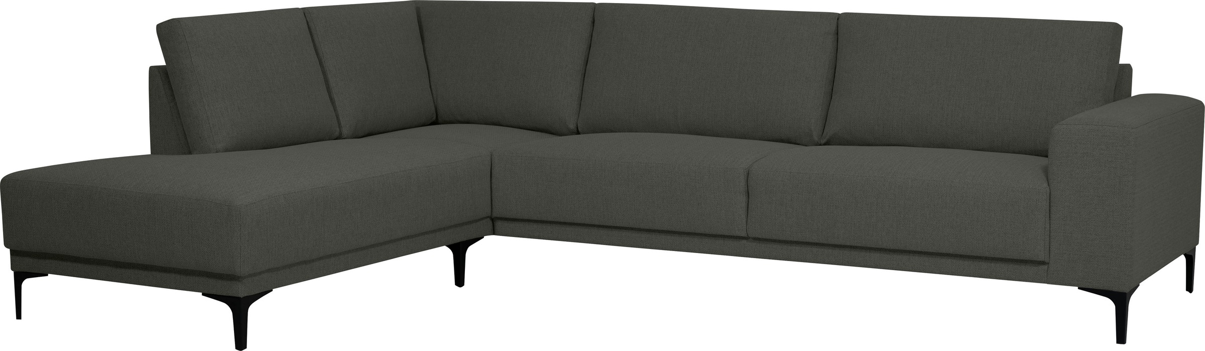 Places of Style Ecksofa »Xander, L-Form,«, Breite 289 cm, Webstoff, Soft-Touch Chenille, schwarze Metallfüße