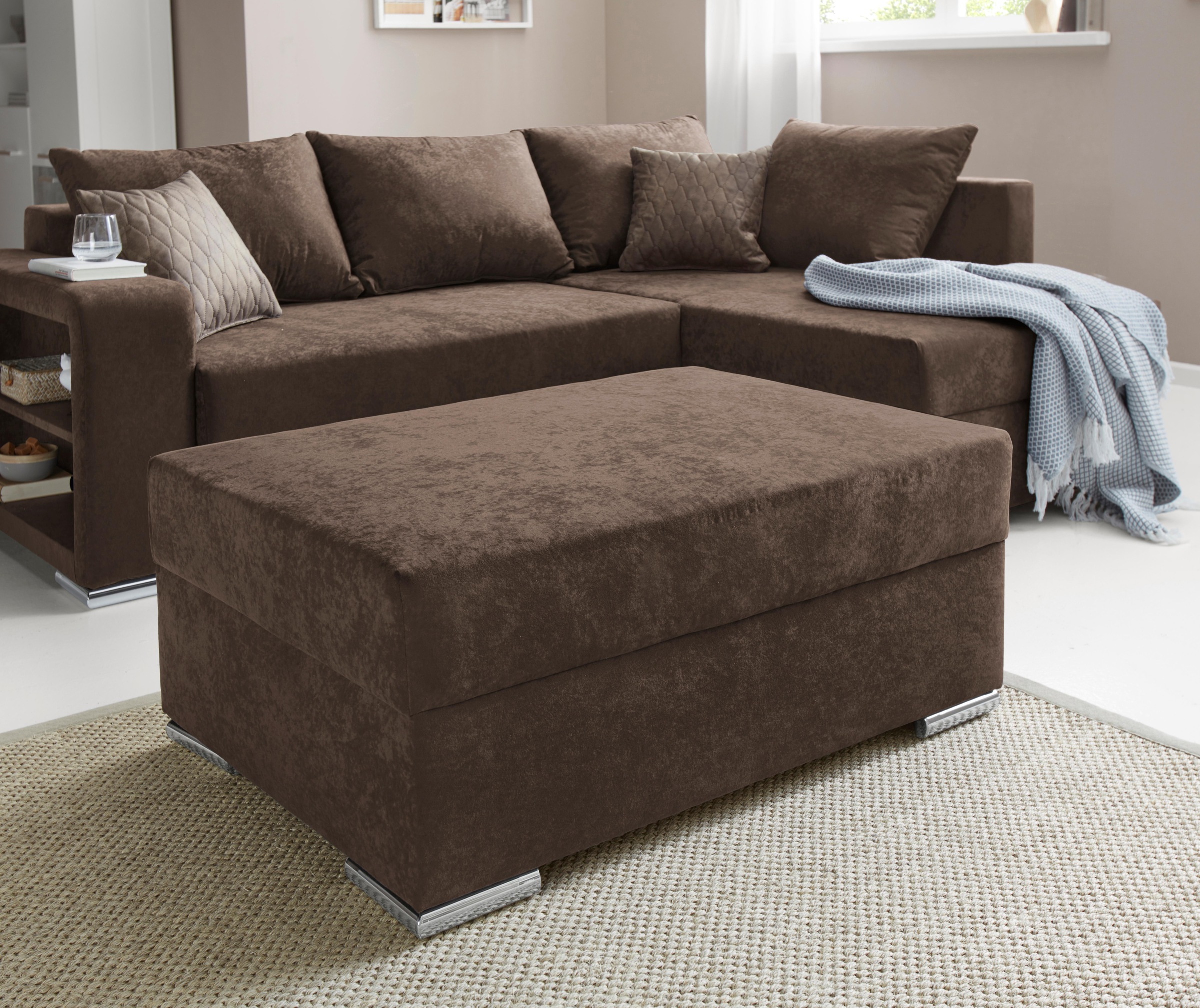 COLLECTION AB Hocker »John«, Frei im Raum stellbar, wahlweise mit Federkern