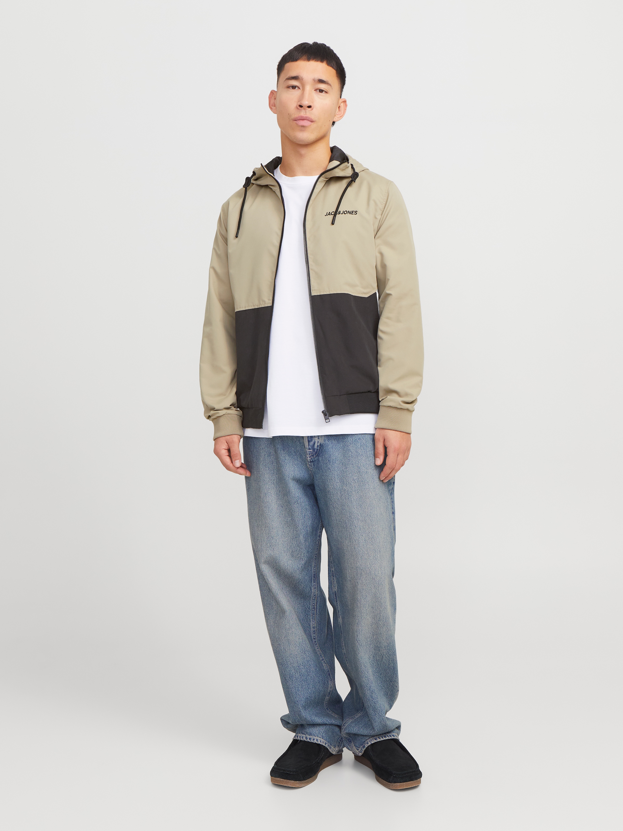 Jack & Jones Blouson »JJERUSH HOOD BOMBER NOOS«, mit Kapuze, mit Logo Schriftzug